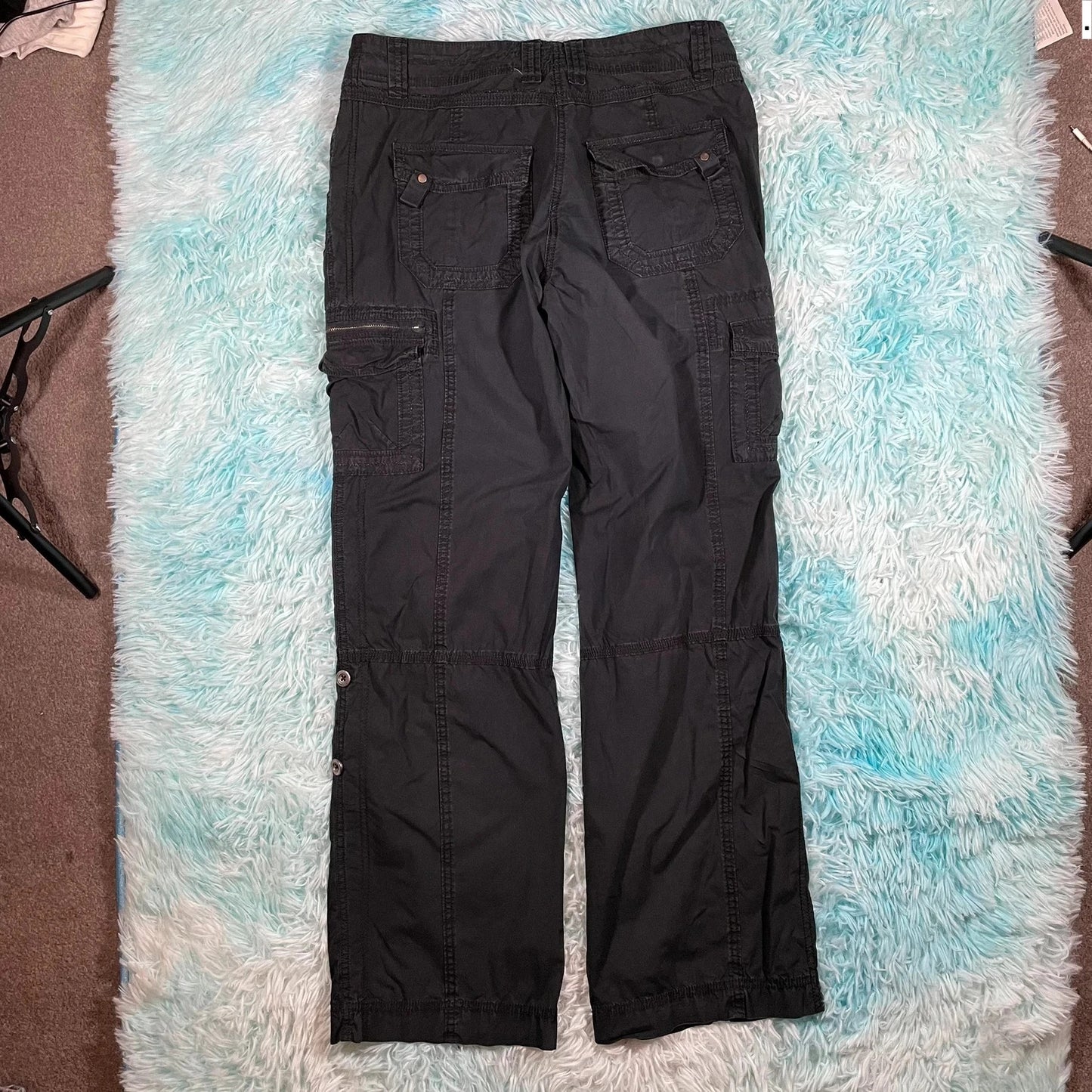 Vintage Black Cargo Trousers M&S - Size 14