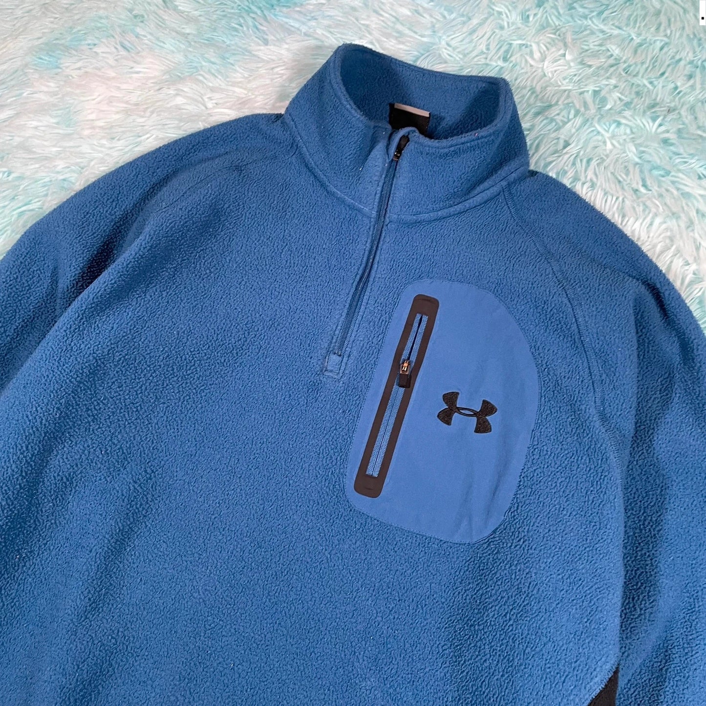 Blue Under Armour 1/4 Zip Fleece - Large