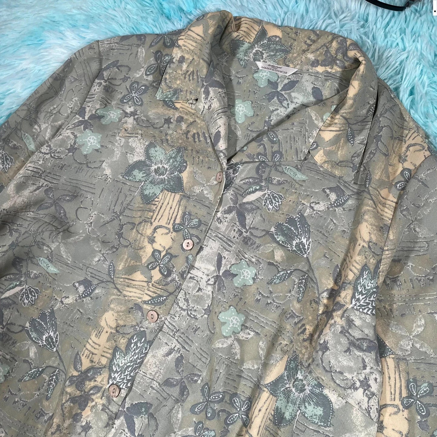 Vintage 90s St Michael Patterned Patterned Shirt - Size 22