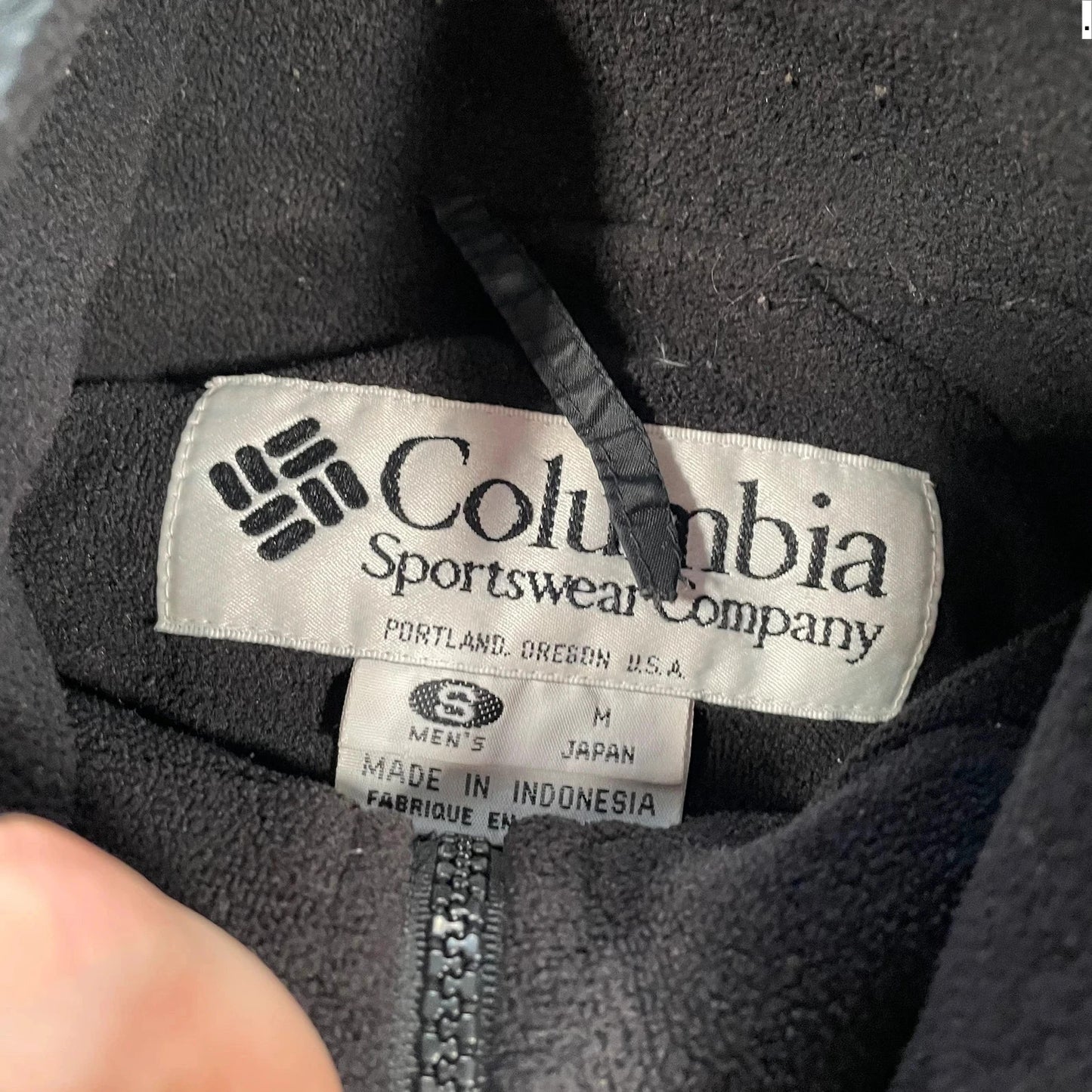 Vintage 90s Black Columbia Fleeced Windbreaker - Small