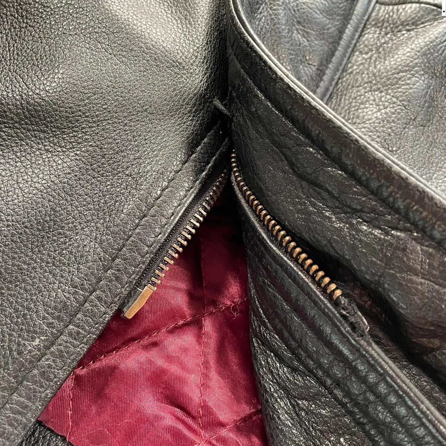 Vintage 90s Black Leather Jacket - Large