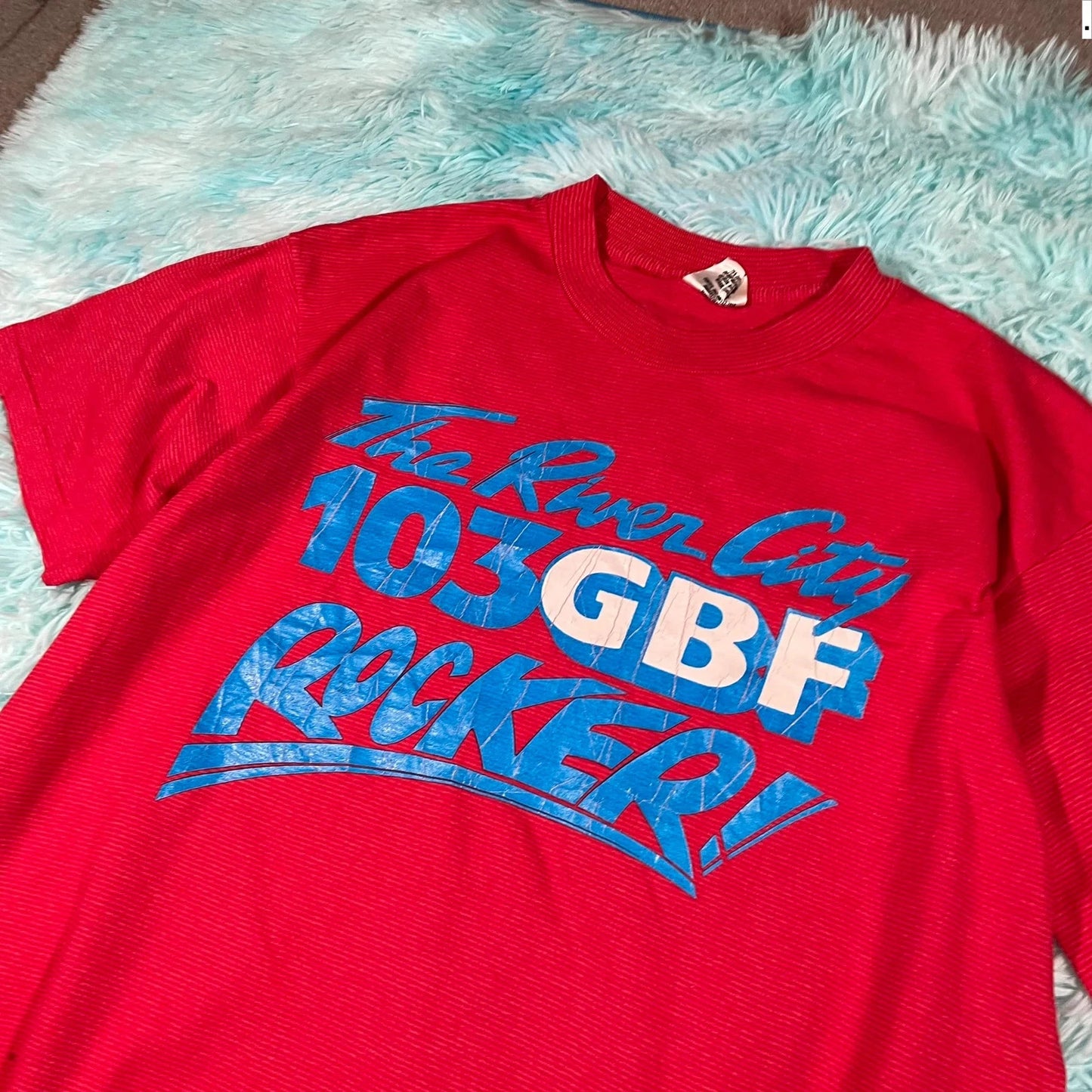 Vintage 90s Red Graphic T Shirt - Large