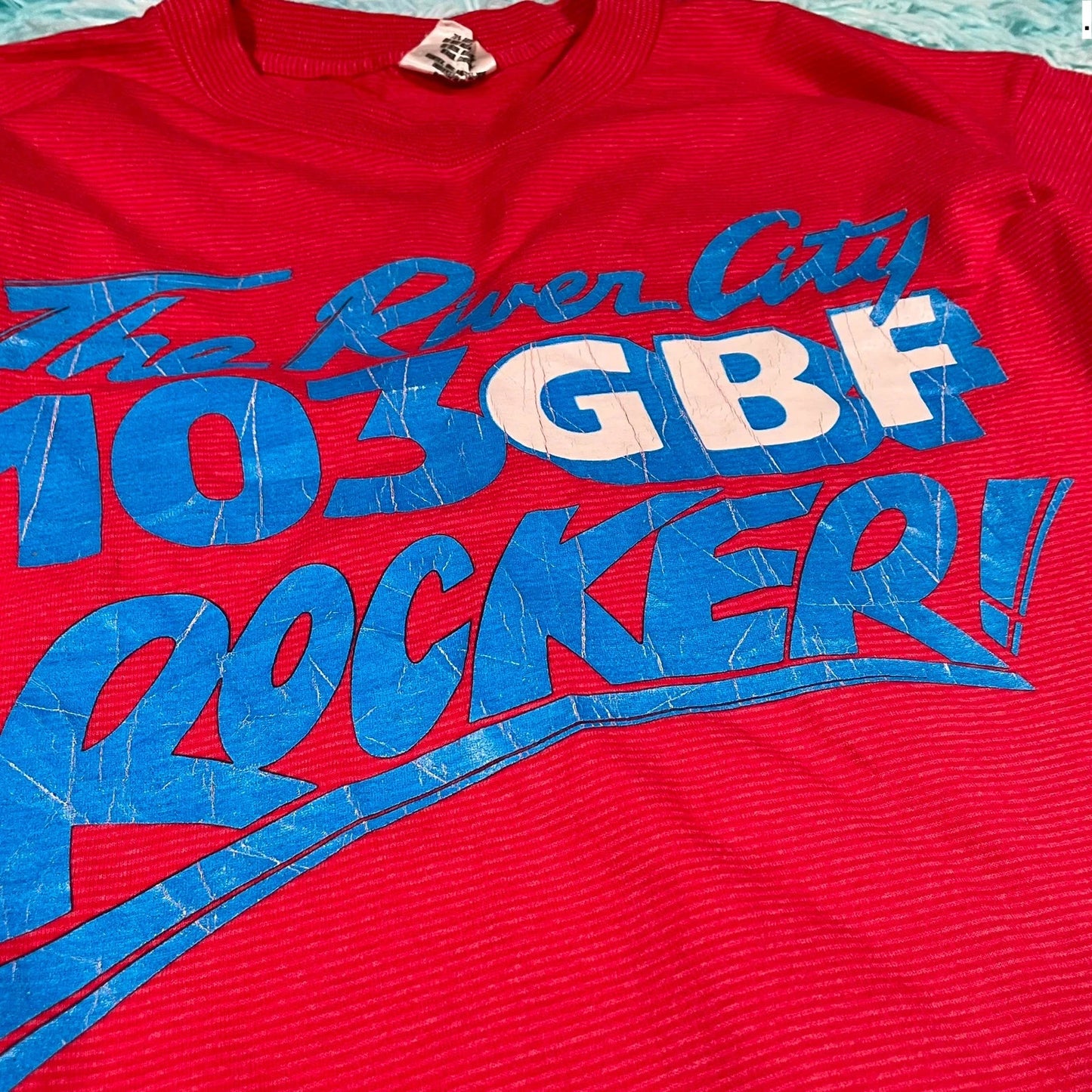 Vintage 90s Red Graphic T Shirt - Large