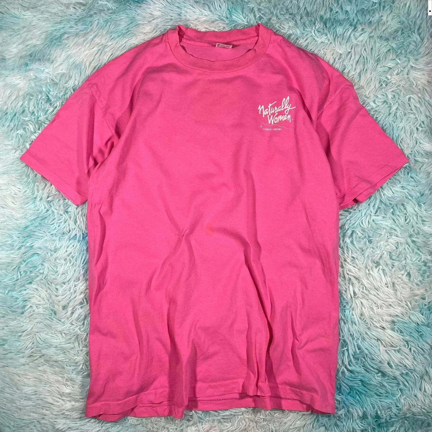 Vintage 90s Pink Female Fitness Graphic T Shirt - XXL