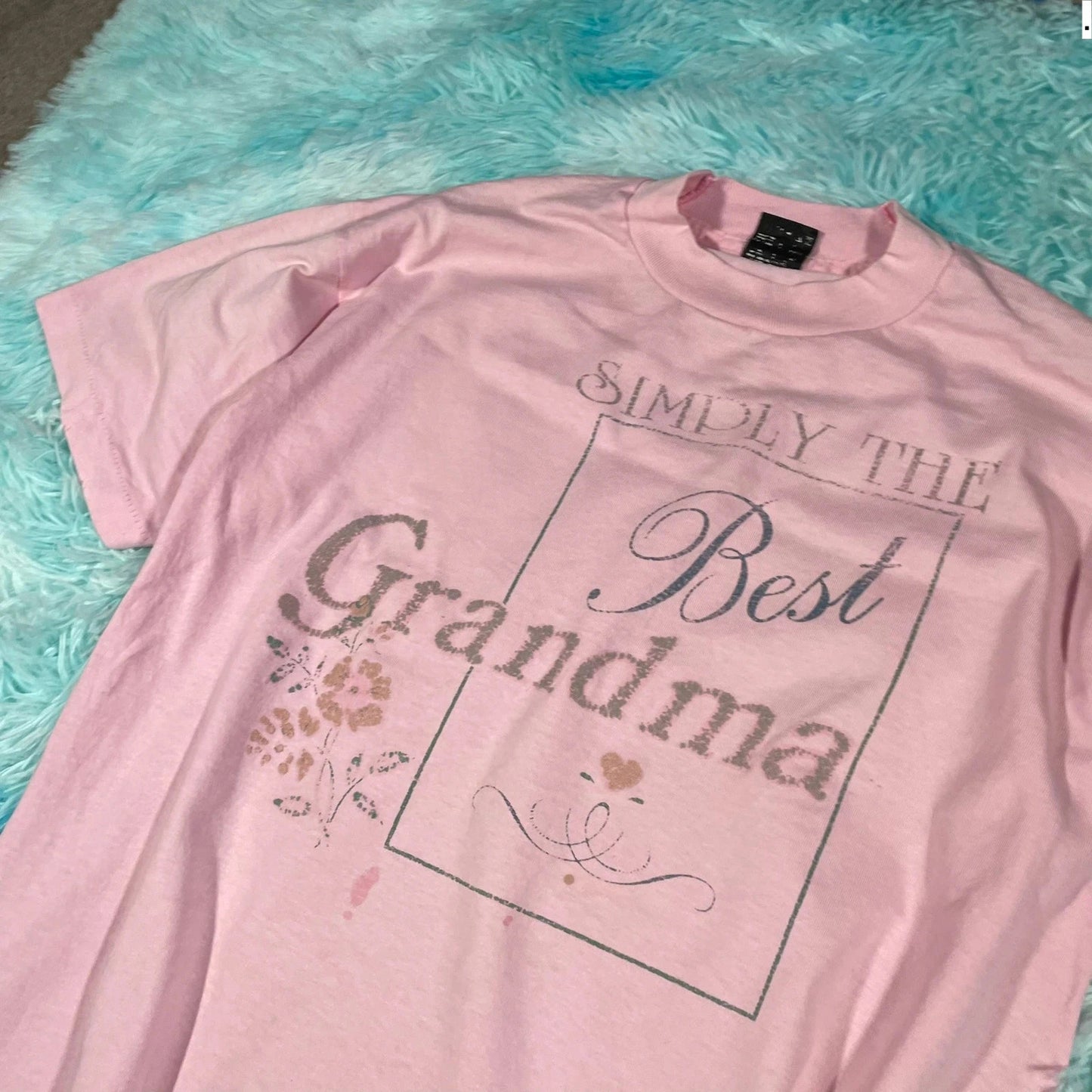 Vintage 80s Pink Grandma Graphic T Shirt - large