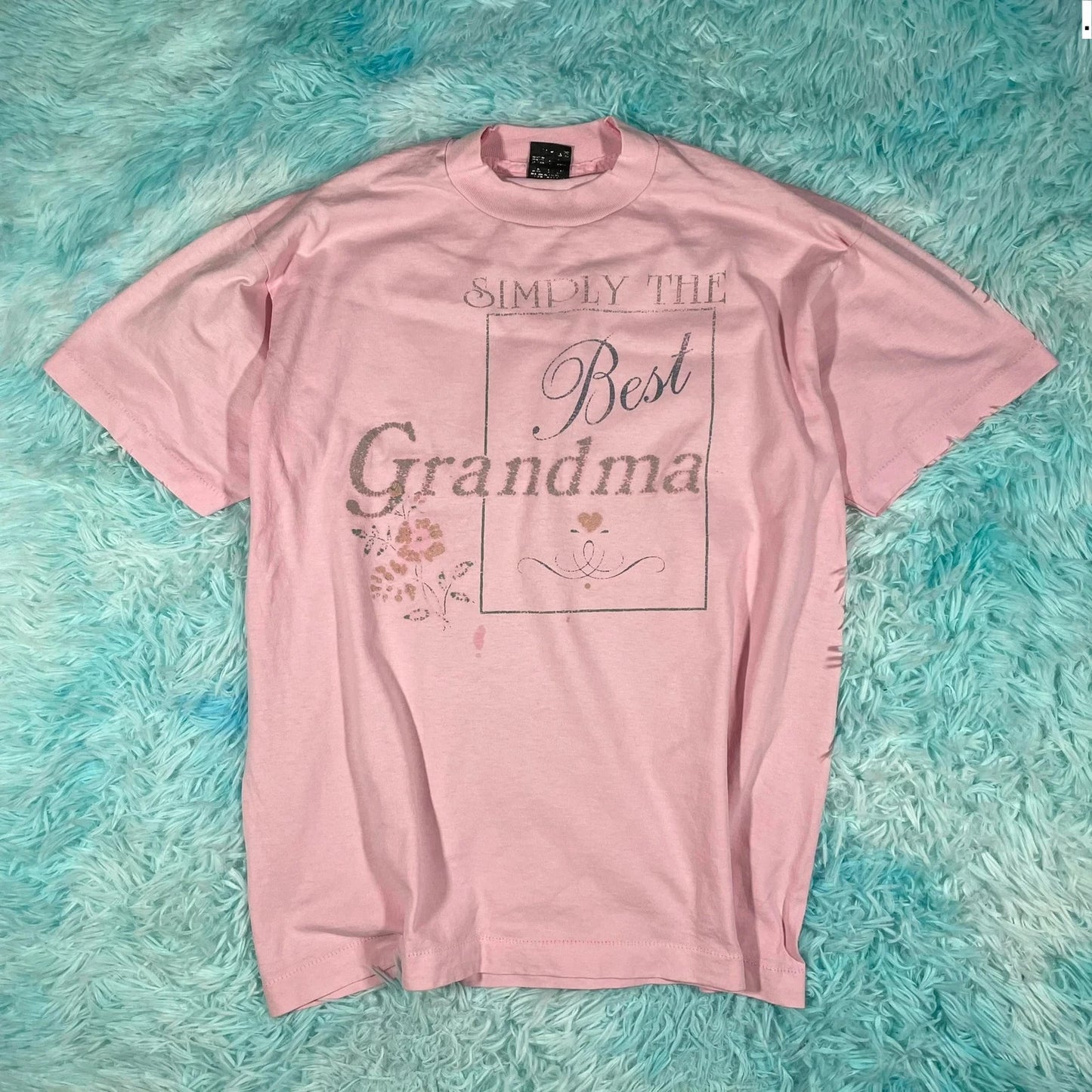 Vintage 80s Pink Grandma Graphic T Shirt - large
