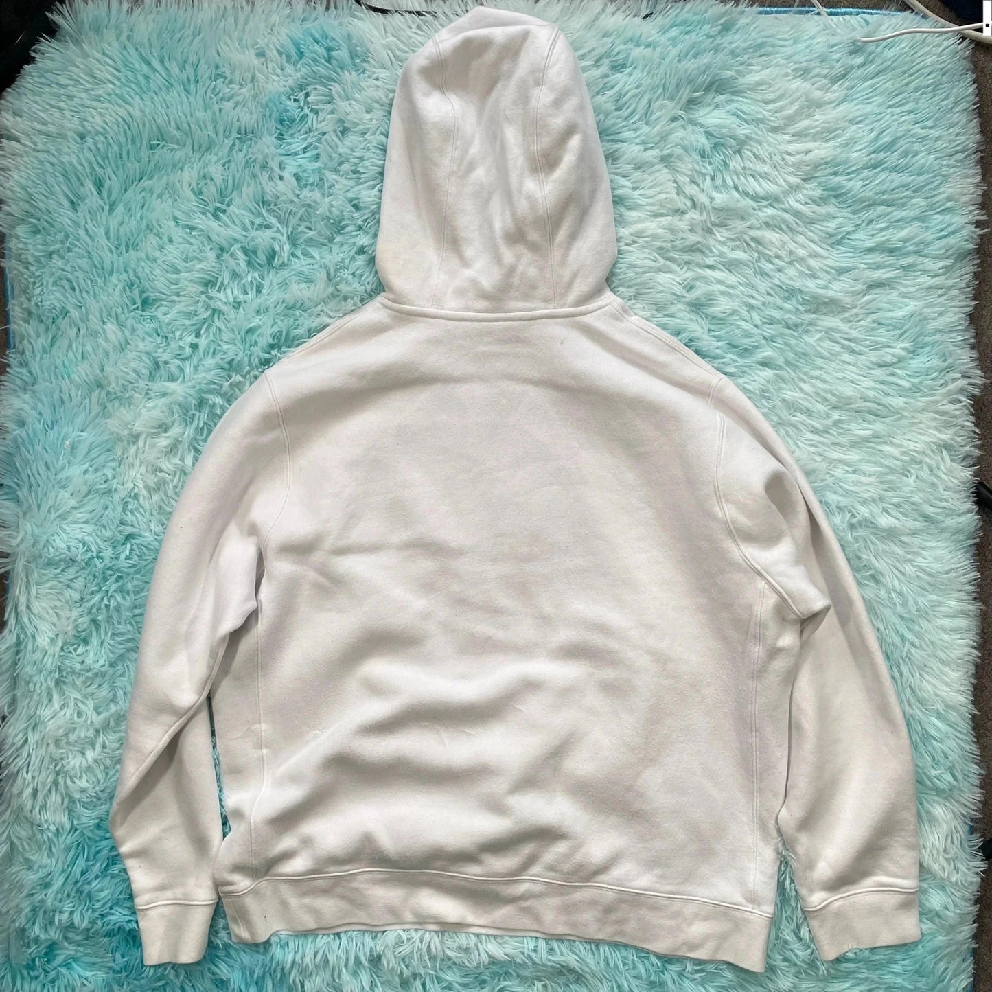 White Nike Hoodie Plain - Large