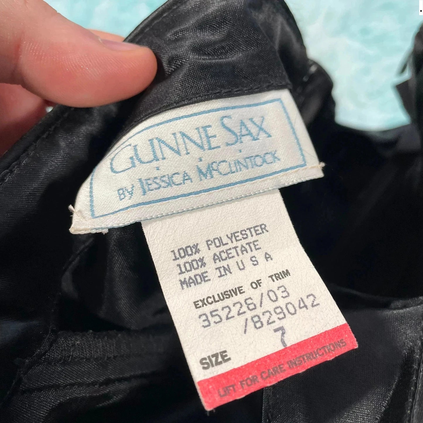 Vintage 80s Black Gunne Sax Strapless Dress - Size 7