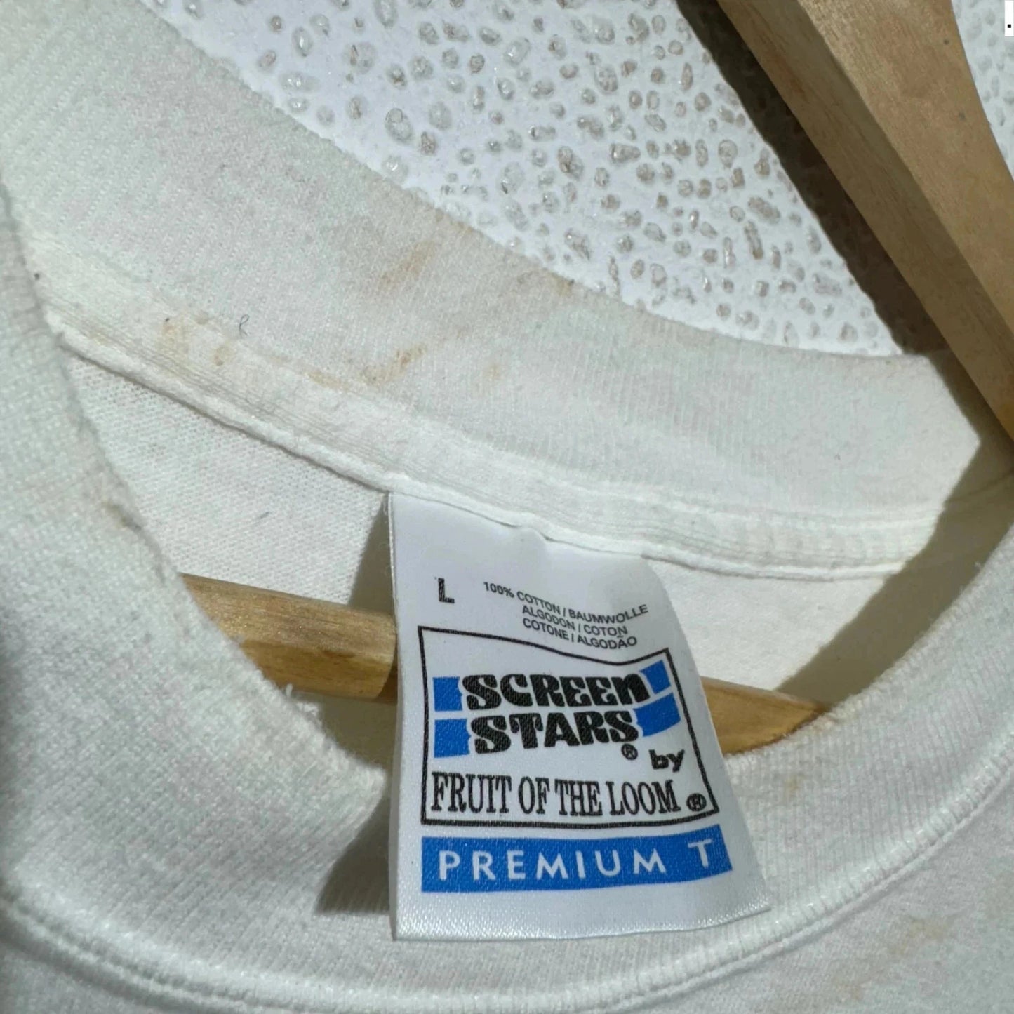 Vintage 90s White Millennium Graphic T Shirt a