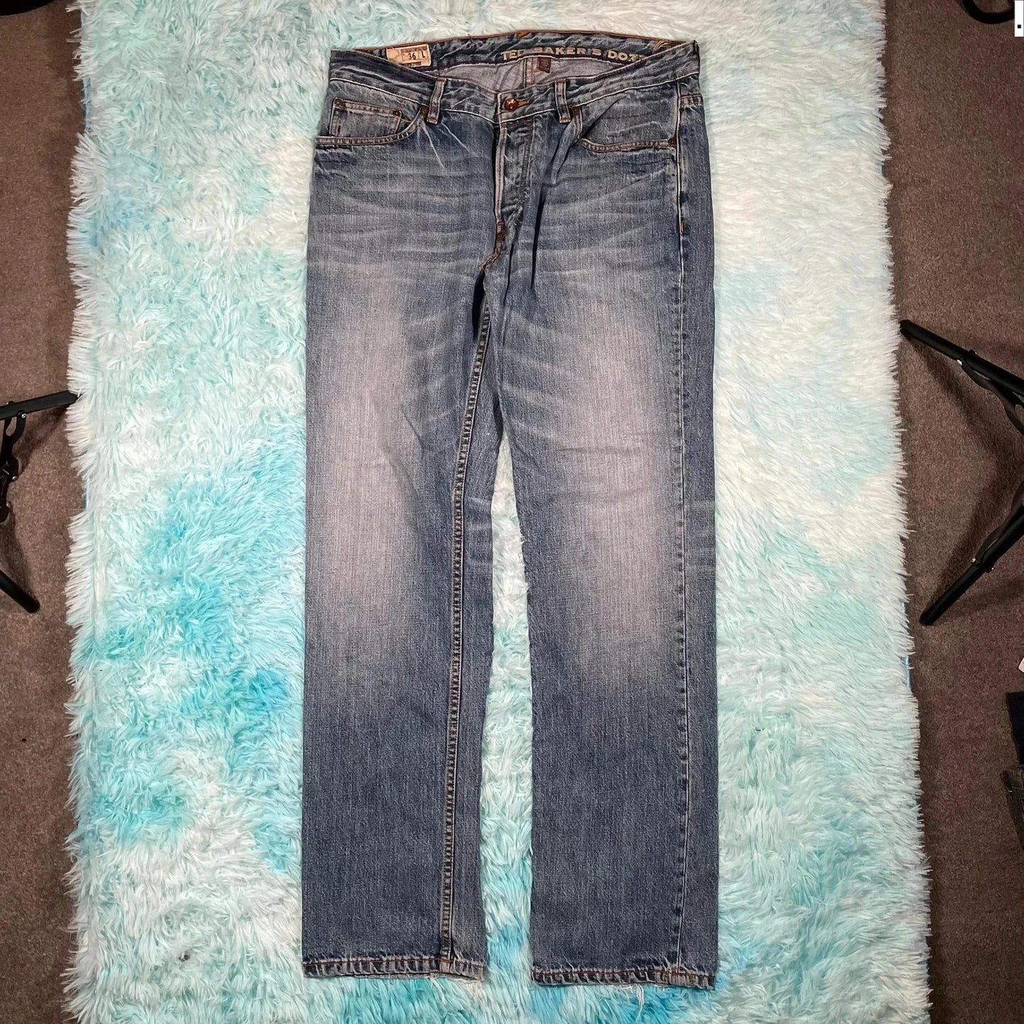 Vintage 00s Blue Ted Baker Jeans Straight Leg 36W 34L