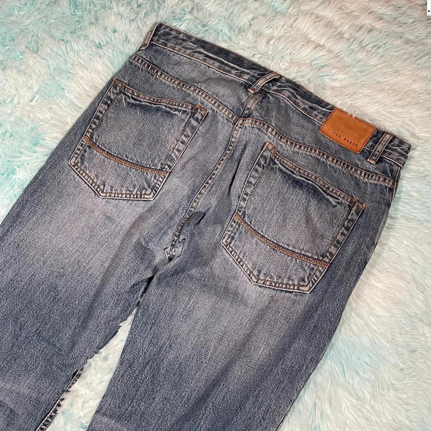 Vintage 00s Blue Ted Baker Jeans Straight Leg 36W 34L