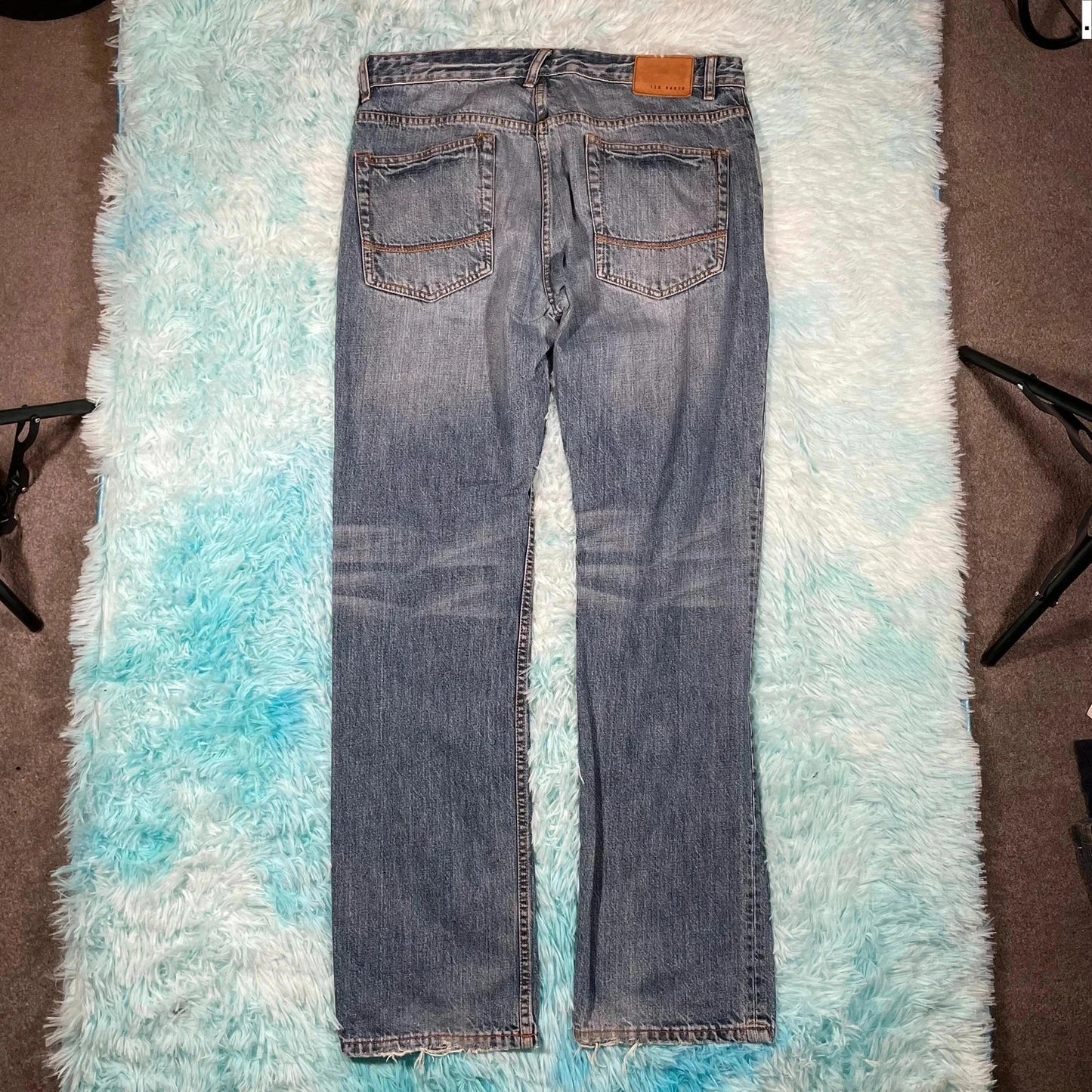 Vintage 00s Blue Ted Baker Jeans Straight Leg 36W 34L
