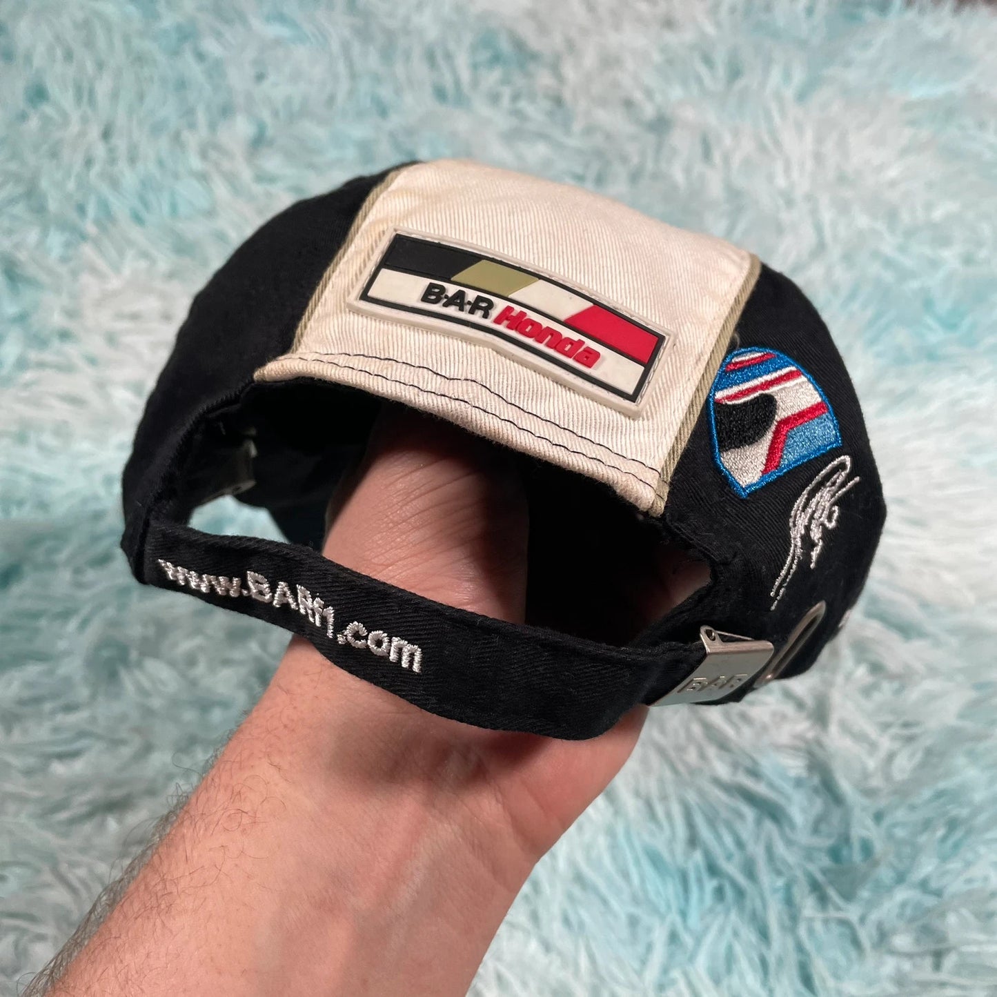 Vintage Black & White Honda Racing Cap
