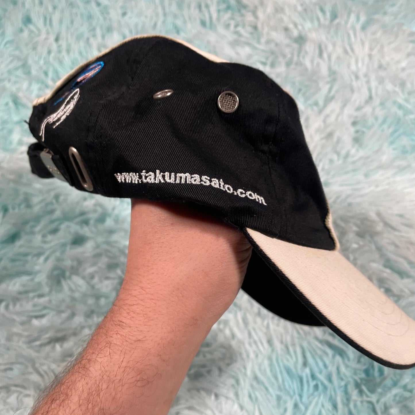 Vintage Black & White Honda Racing Cap