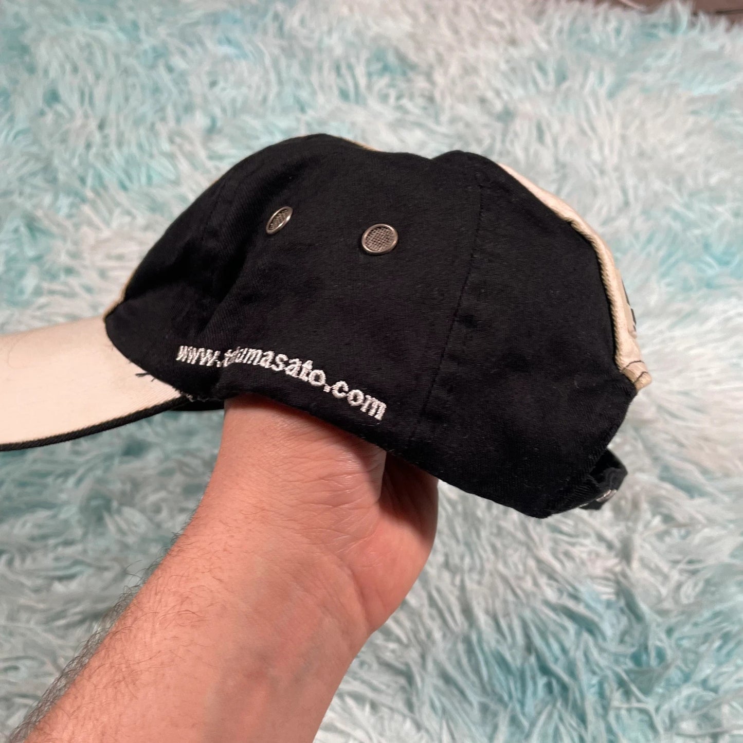 Vintage Black & White Honda Racing Cap