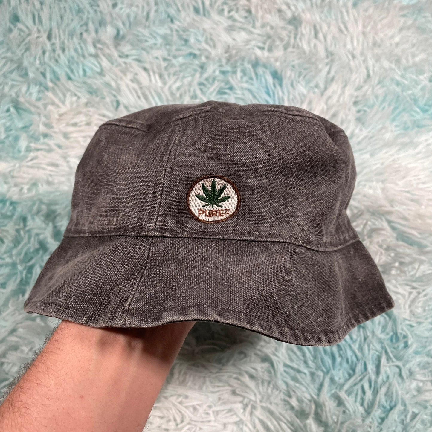 Reversible Grey Hemp Bucket Hat