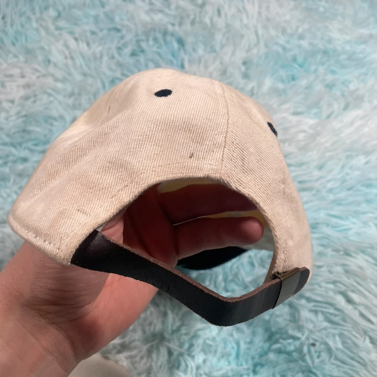 Beige & Navy Brandy Melville Plain Cap