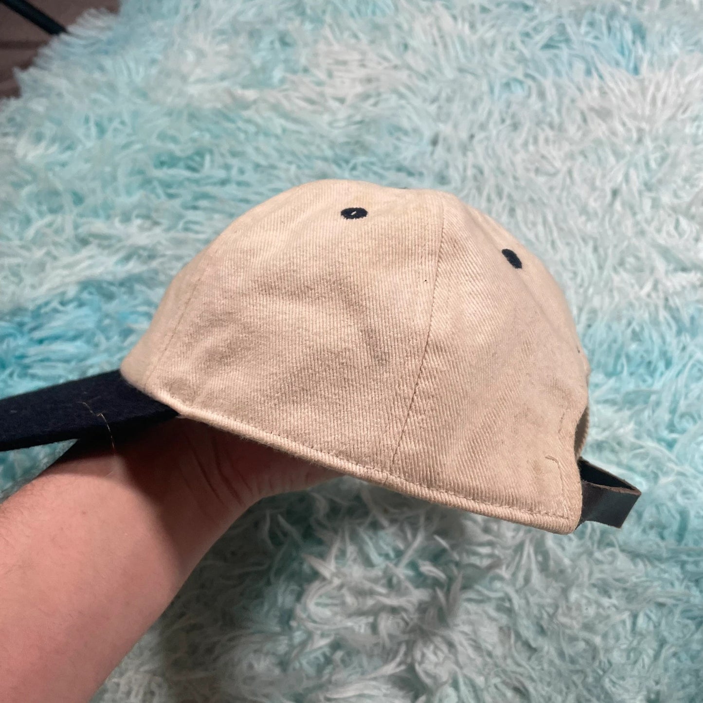 Beige & Navy Brandy Melville Plain Cap