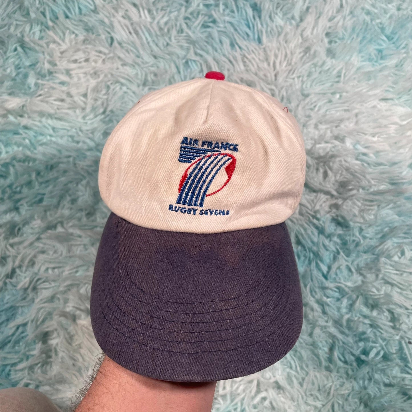 Vintage 90s Cream France Rugby 7s Cap
