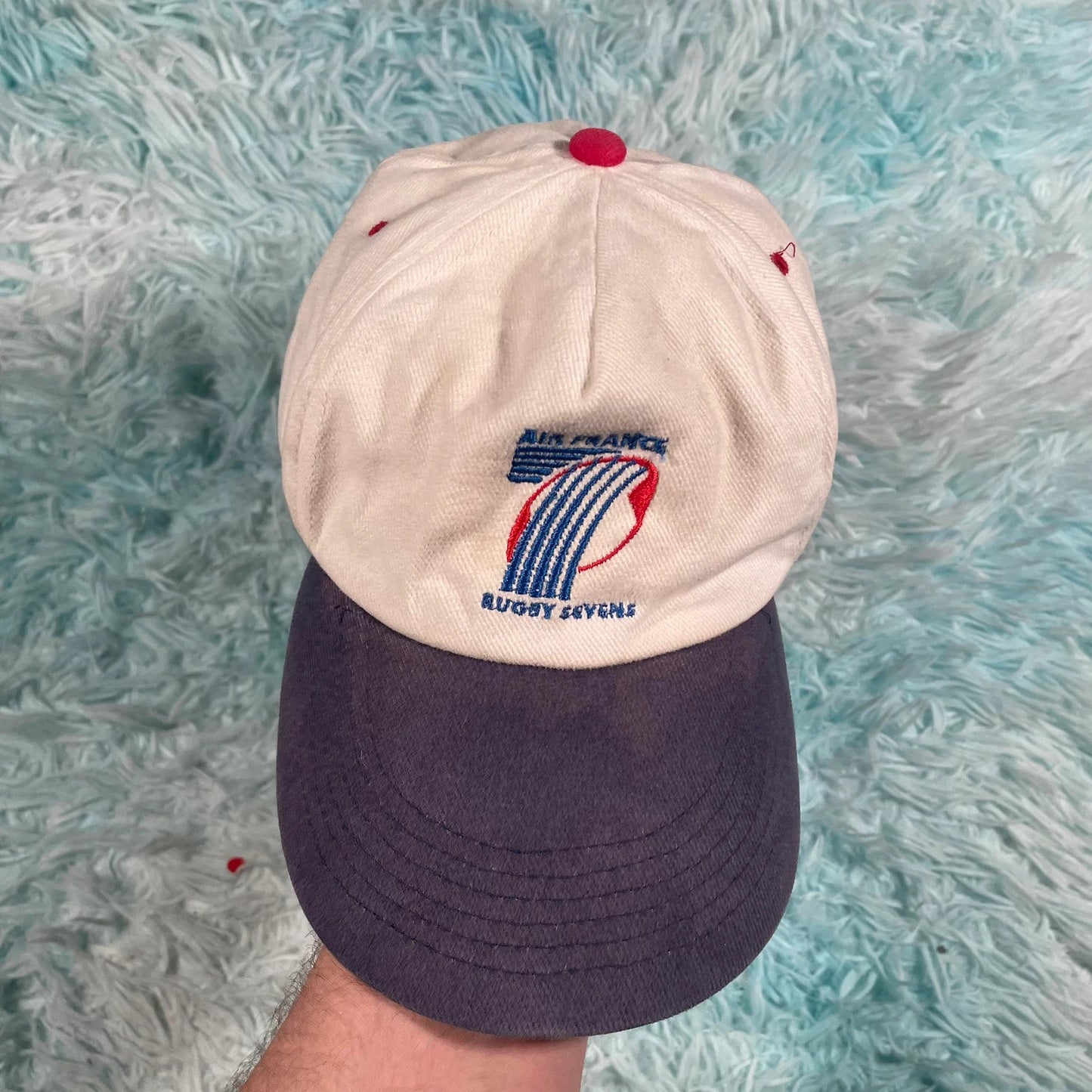 Vintage 90s Cream France Rugby 7s Cap