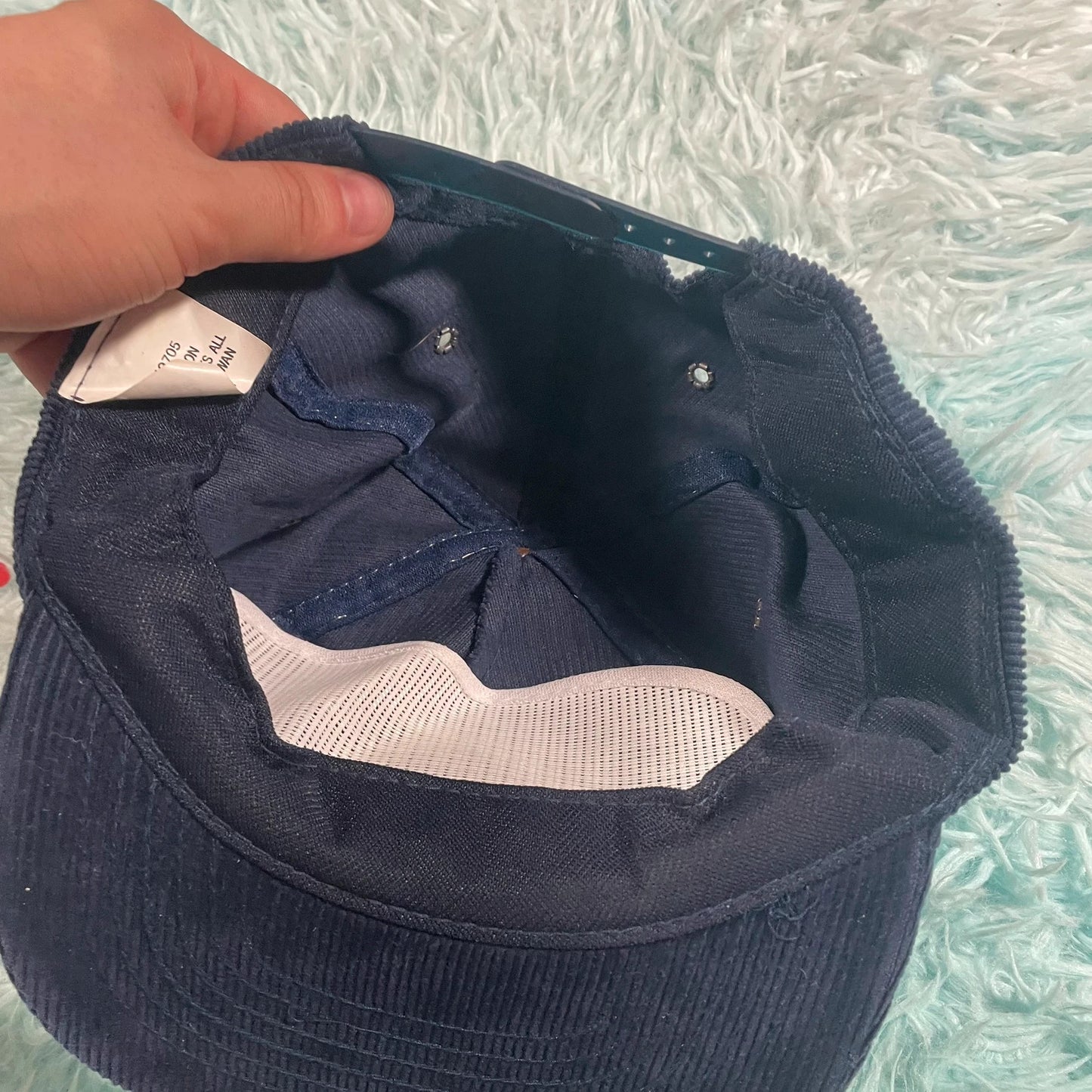 Vintage 90s Navy Corduroy Camel Cap