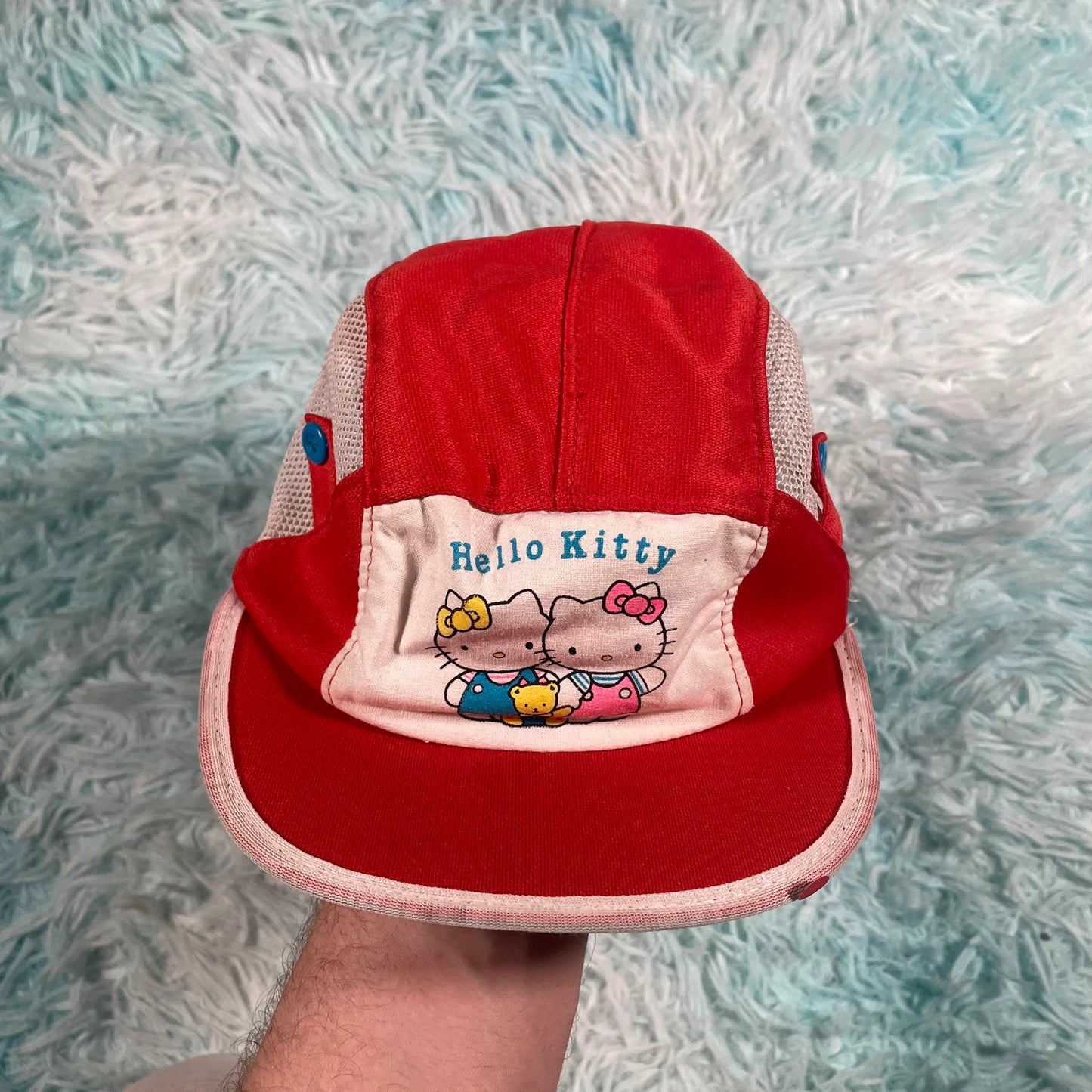 Vintage 90s Red Kids hello Kitty cap