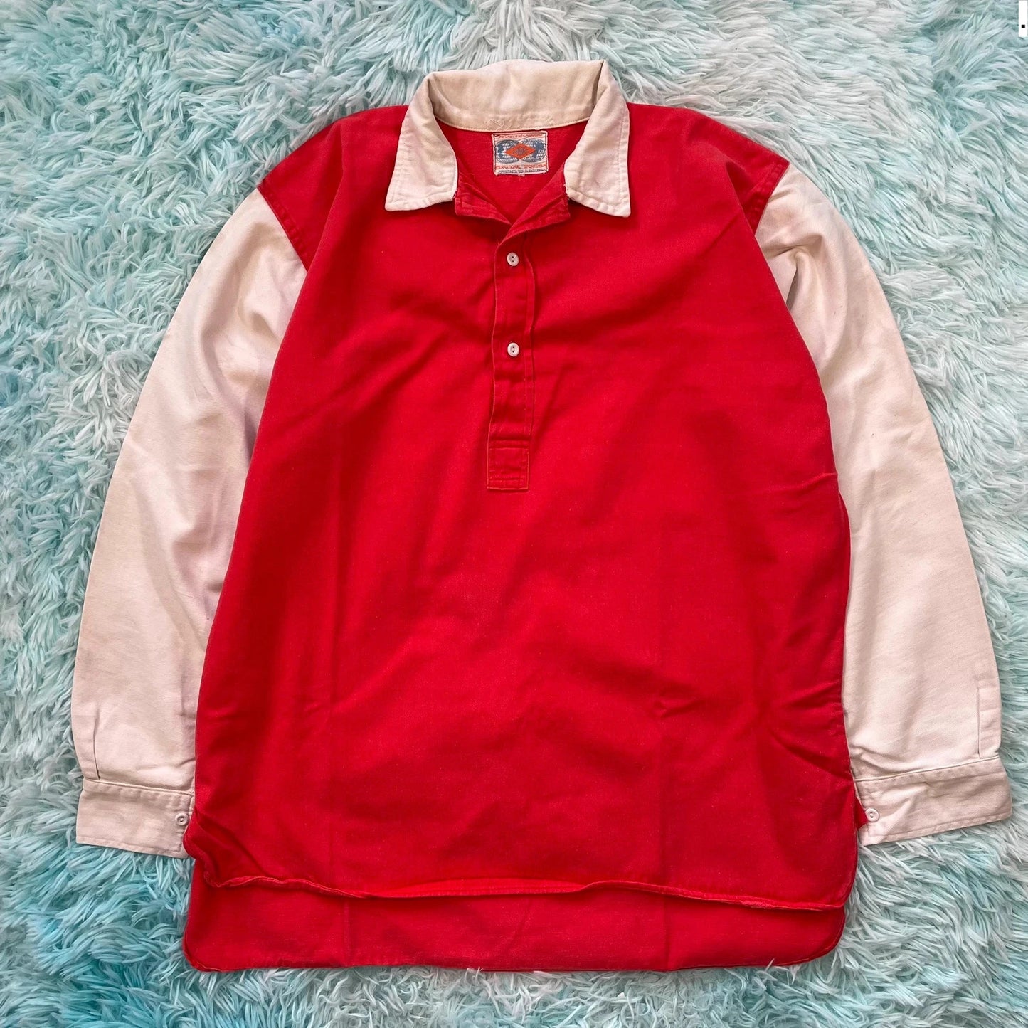 Vintage 1960s Red & White Umbro Football/Rugby Shirt - L