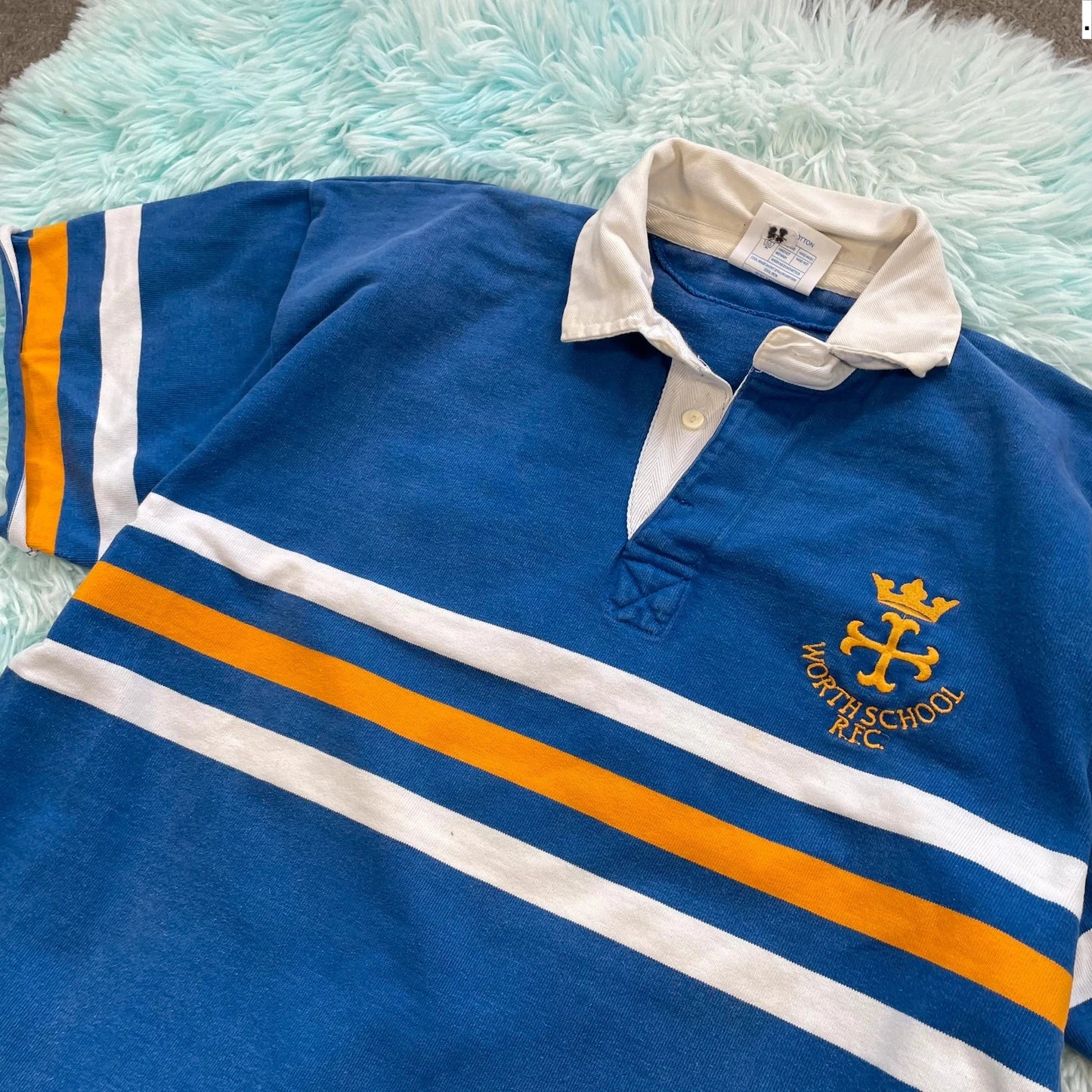 Vintage 90s Blue Worthschool Rugby Shirt - XL