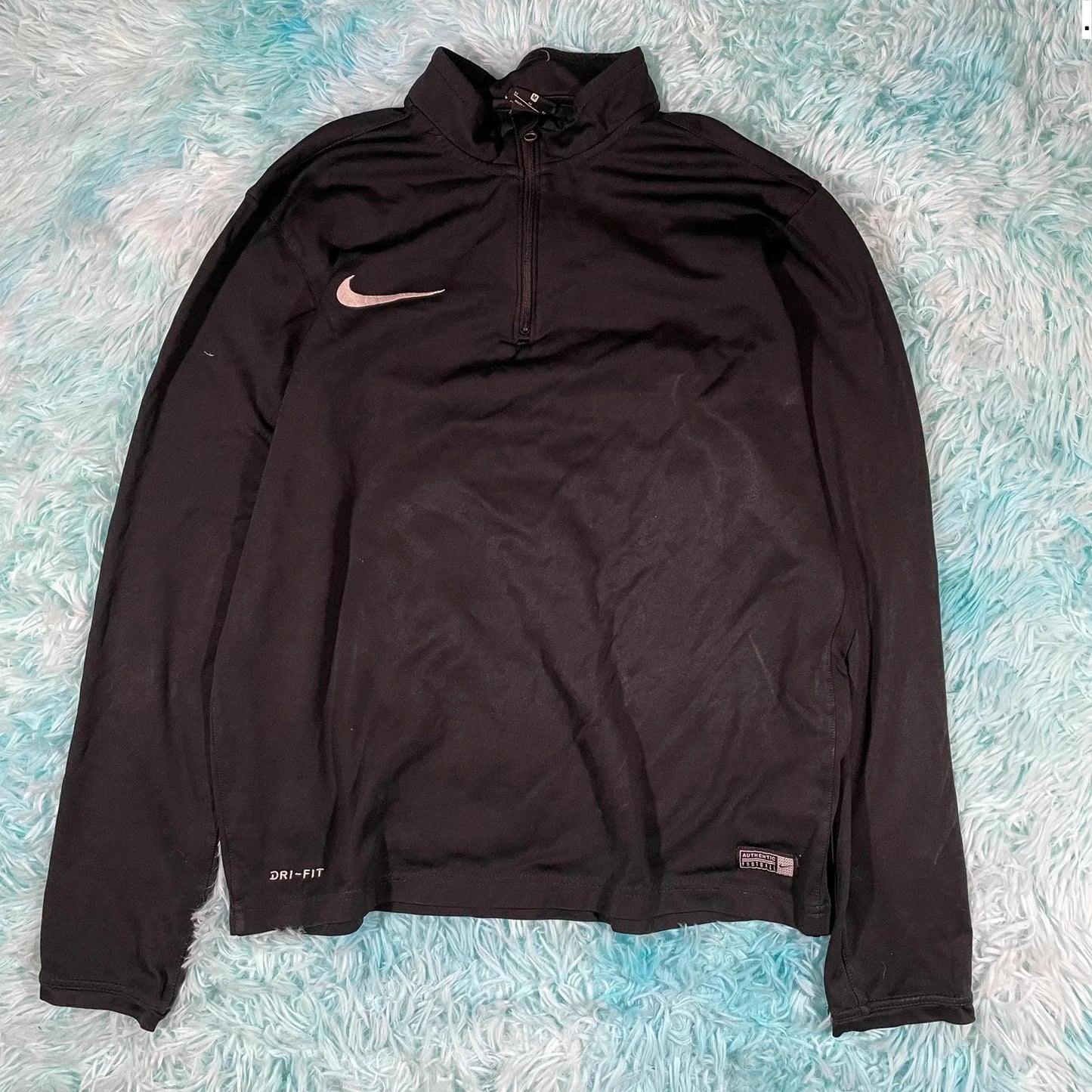 Black Nike 1/4 Zip Athletic Jumper - Medium