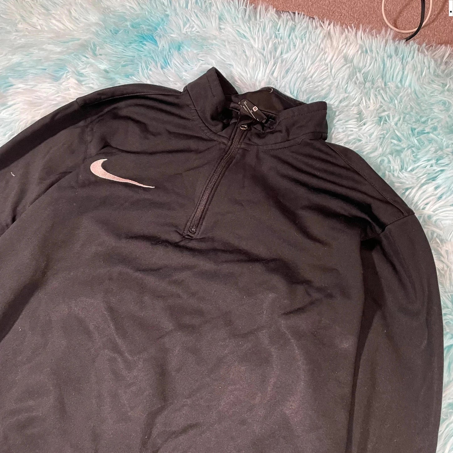 Black Nike 1/4 Zip Athletic Jumper - Medium