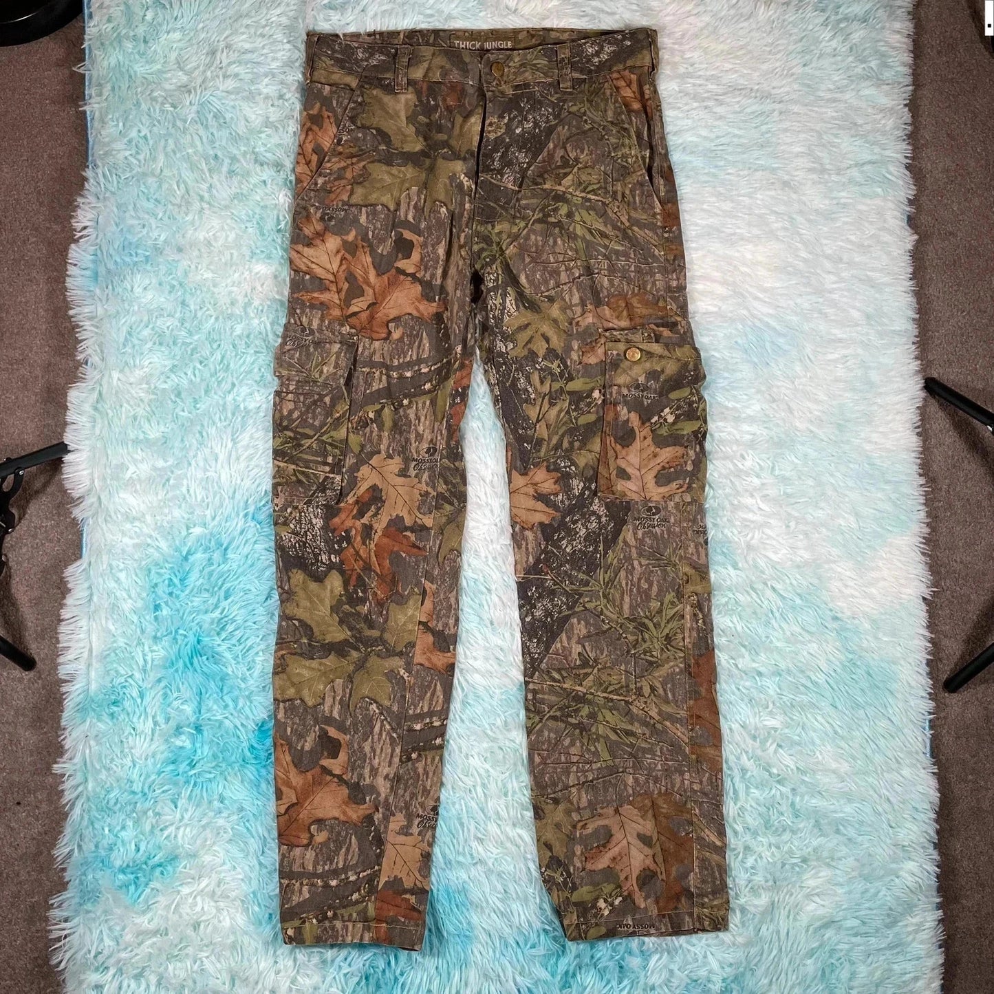 Khaki Mossy Oak Camo Cargo Trousers - 34W