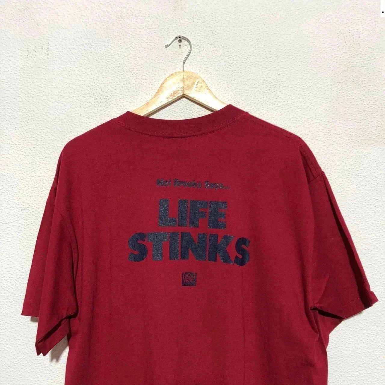 Vintage Red Life Stinks Mel Brooks Movie Promo T Shirt Graphic Print - XL