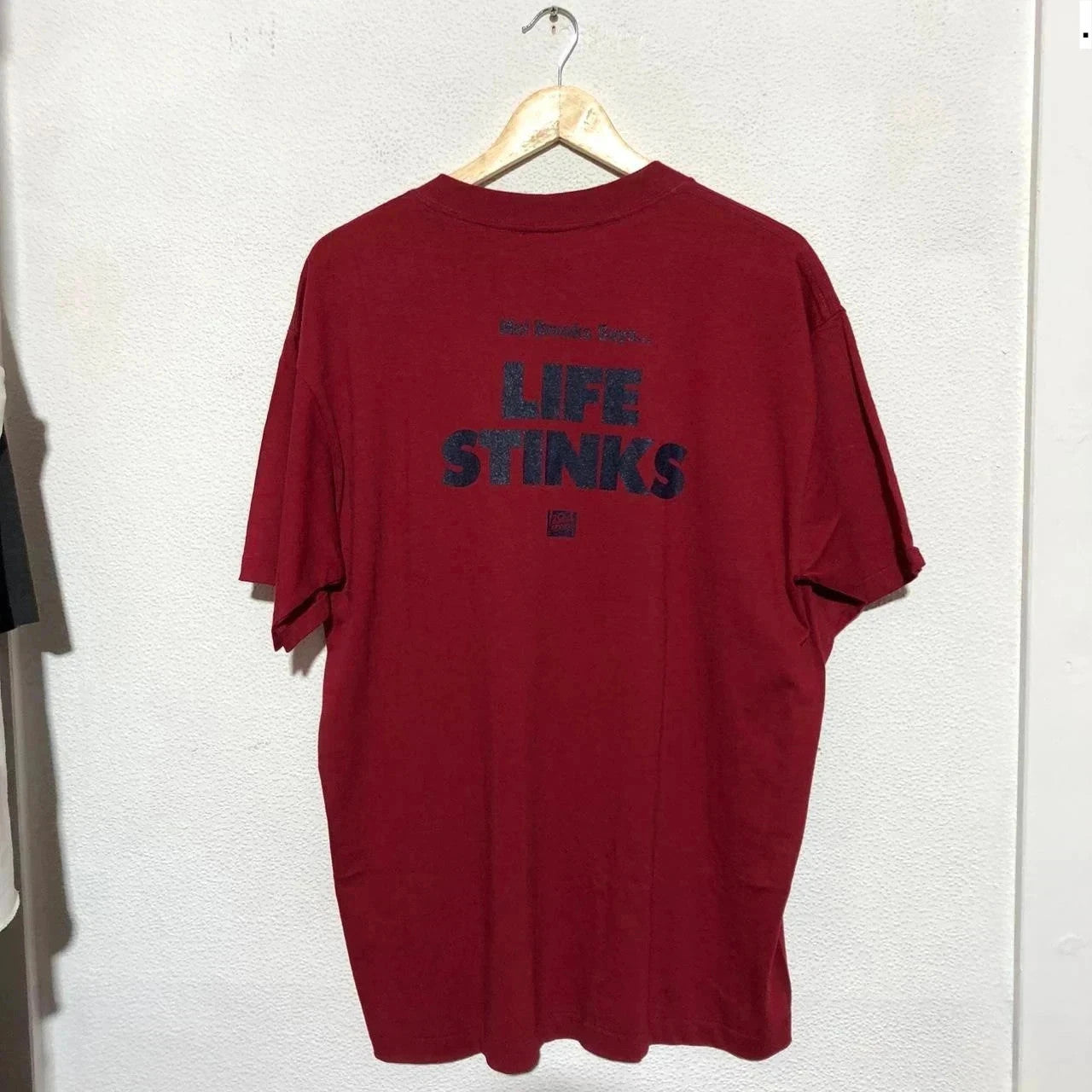 Vintage Red Life Stinks Mel Brooks Movie Promo T Shirt Graphic Print - XL