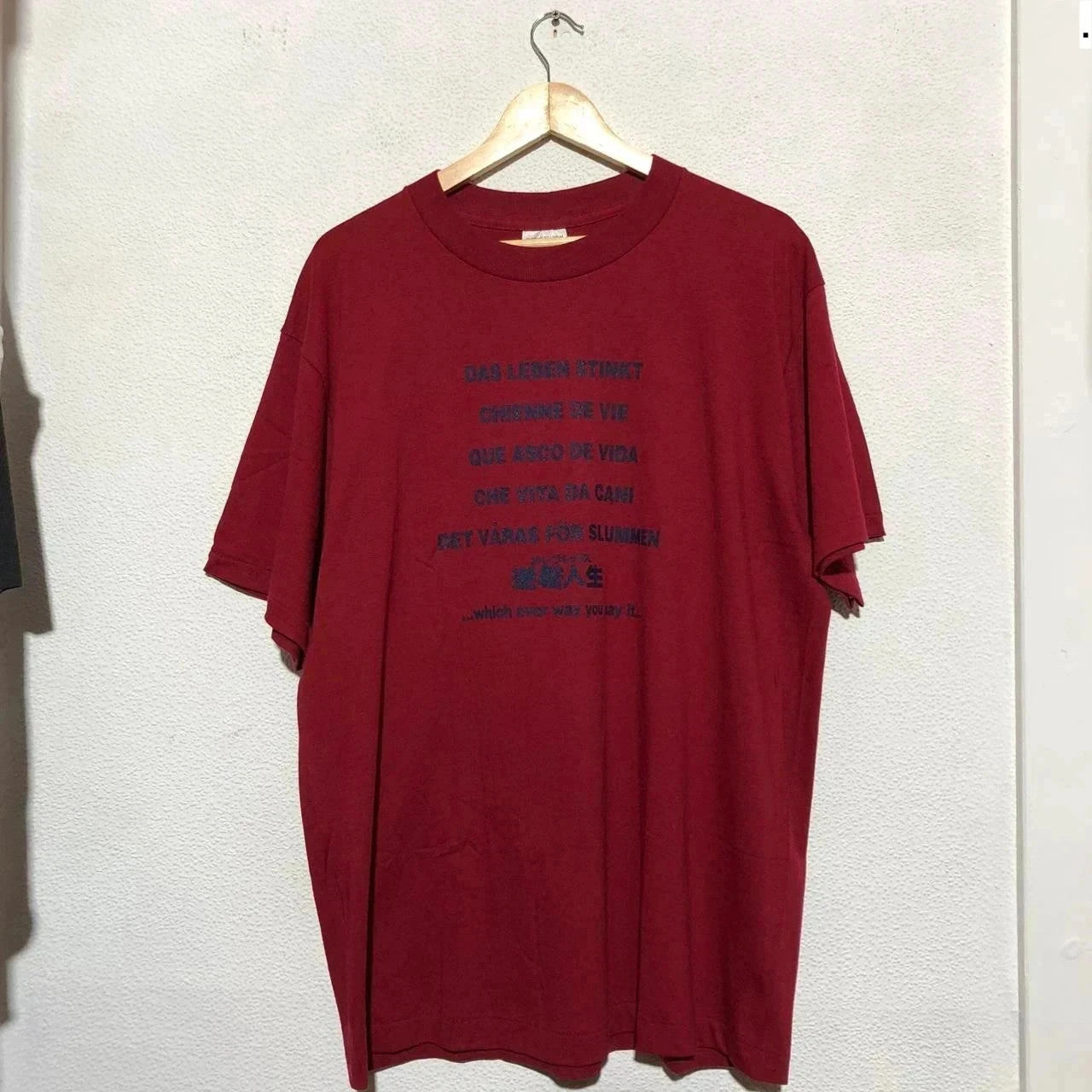 Vintage Red Life Stinks Mel Brooks Movie Promo T Shirt Graphic Print - XL