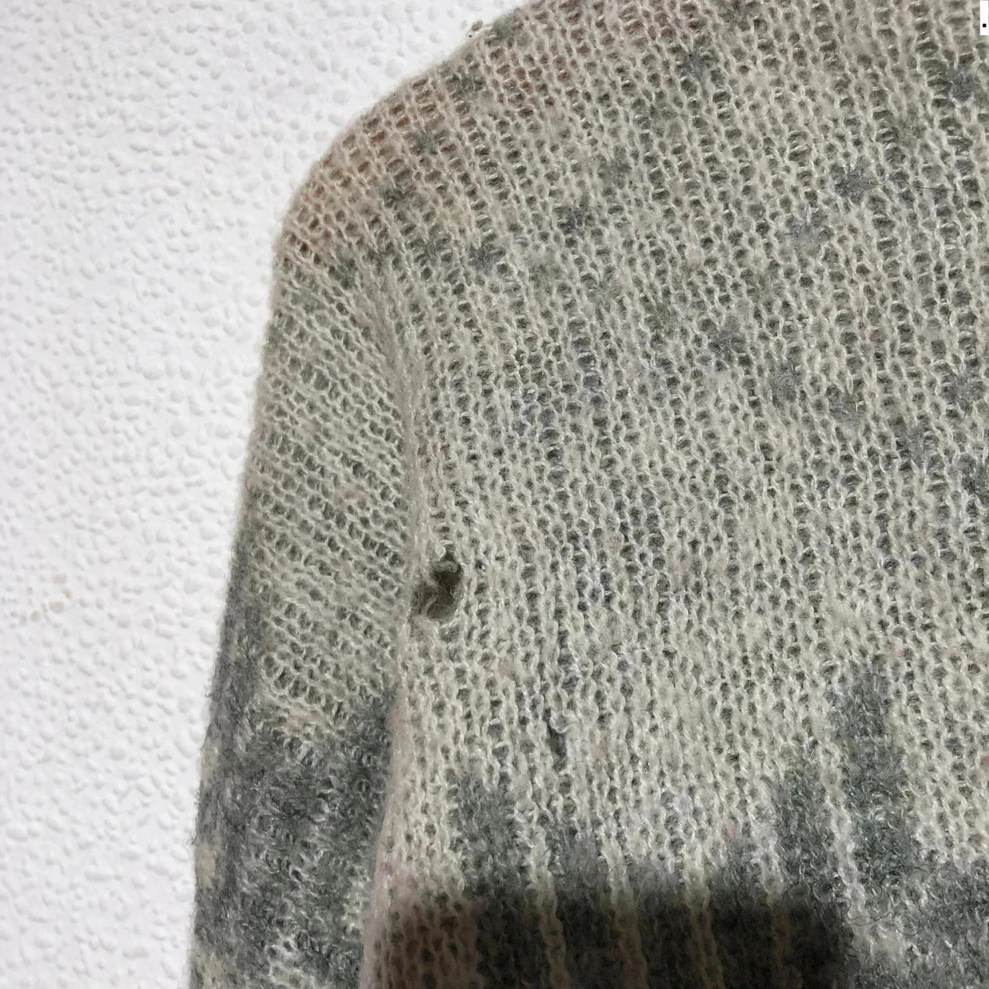 Vintage 90s Grey Knitted Jumper Winter Patterned - large