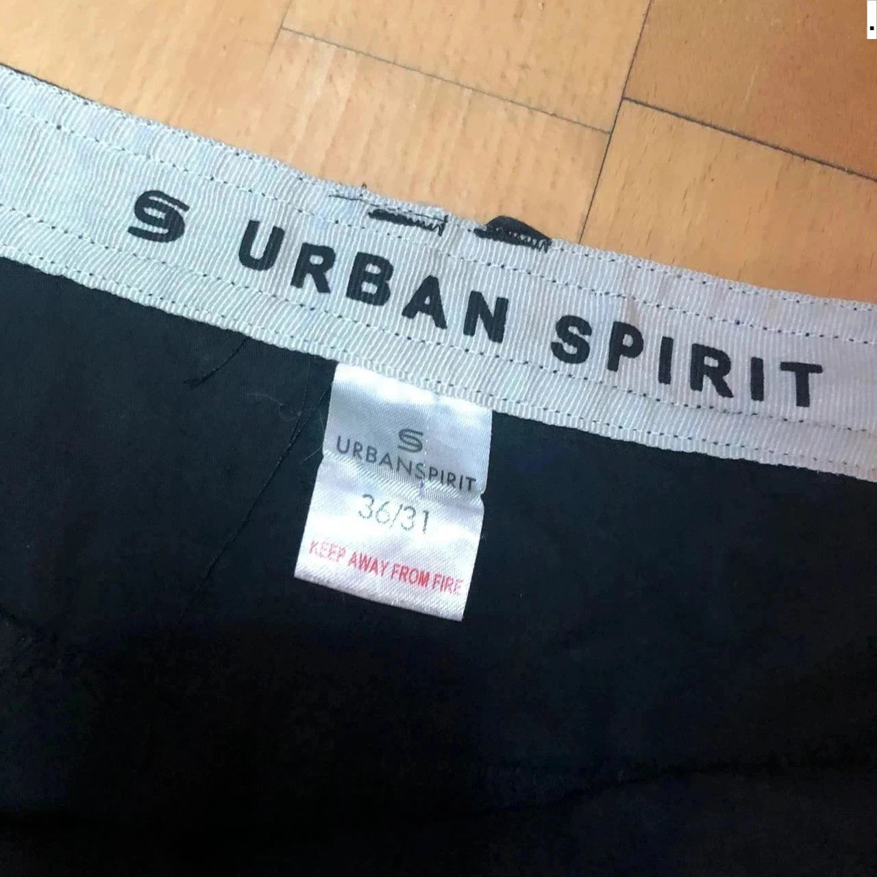 Vintage Black Baggy Cargo Trousers Loose Fit Urban Spirit - 36W 31L