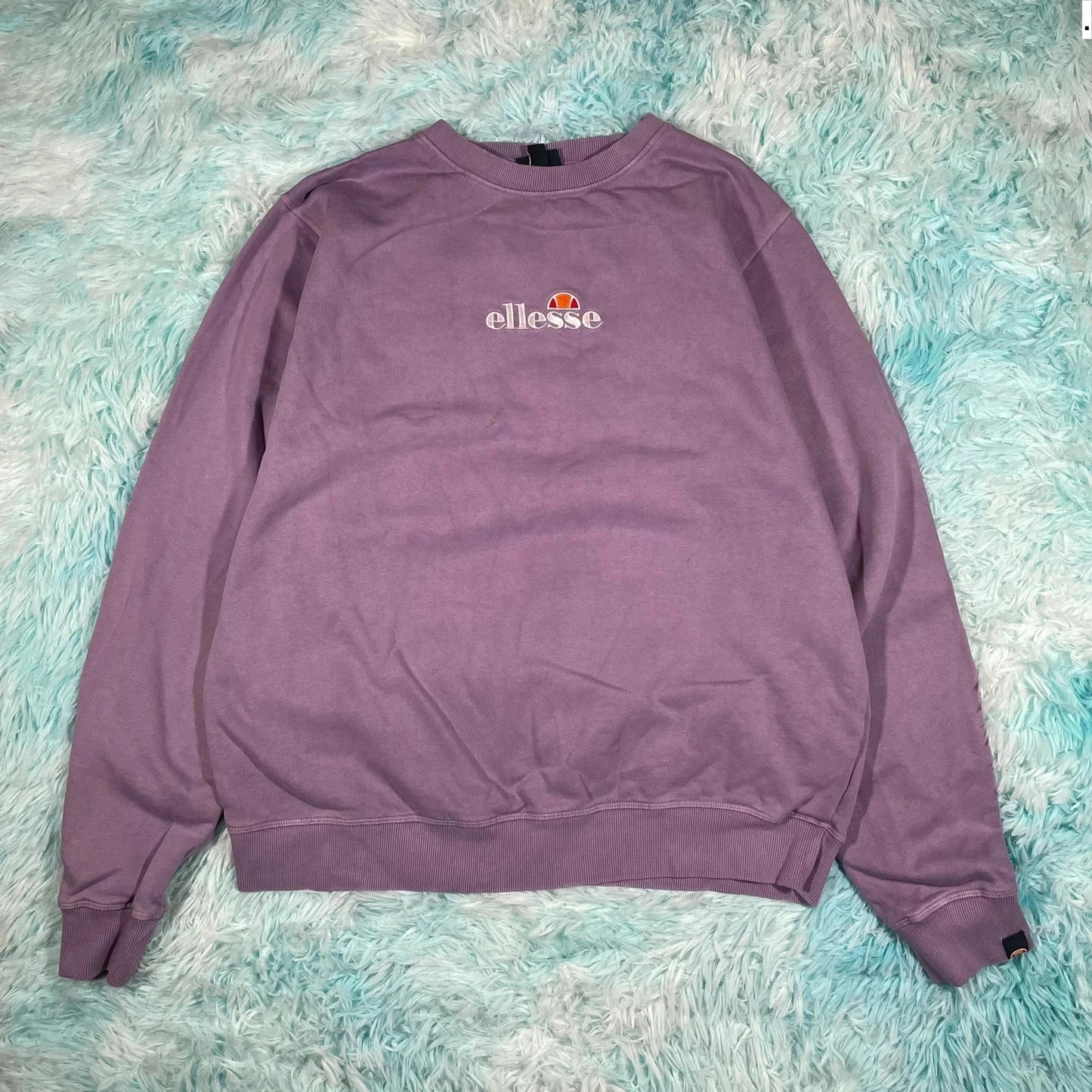Purple Ellesse Sweatshirt Spellout - Size 14