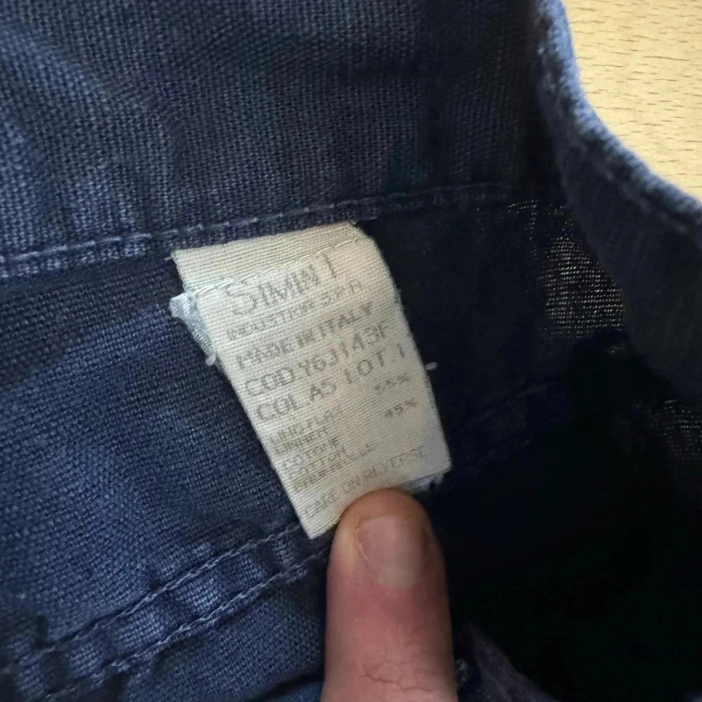 Vintage 90s Navy Armani Jeans Linen Trousers - 32W 30L