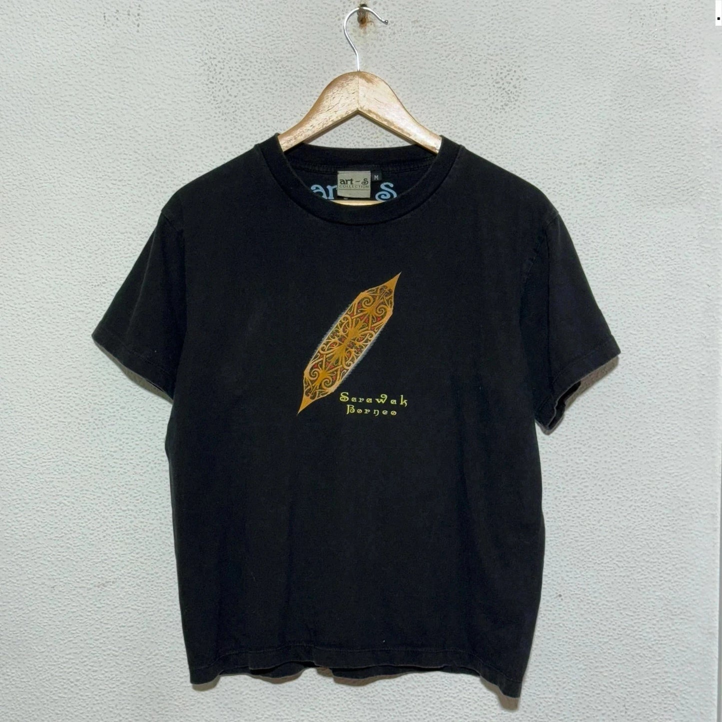 Vintage Black Sarawak Bornee Graphic T Shirt - Medium