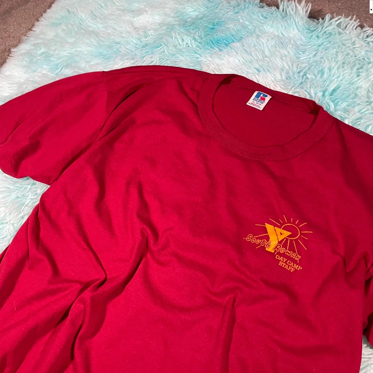 Vintage 90s Red Russell Athletic Graphic T Shirt - XL