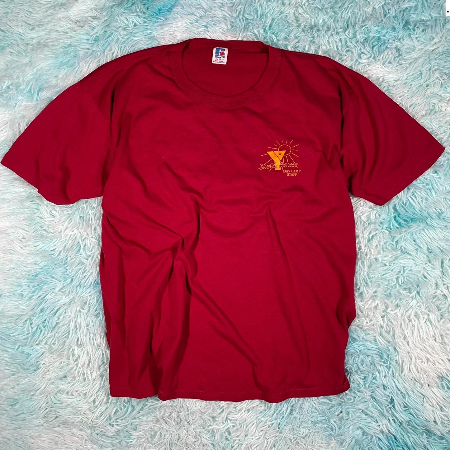 Vintage 90s Red Russell Athletic Graphic T Shirt - XL