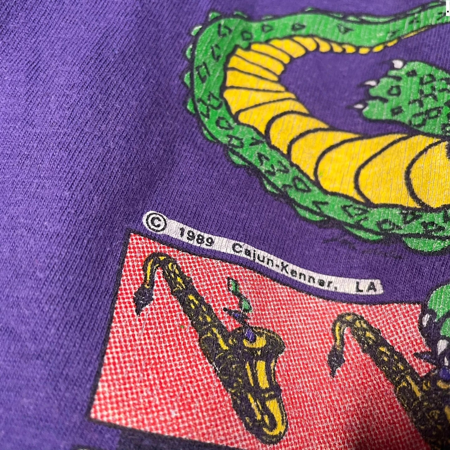 Vintage 80s Purple Jazz Graphic T Shirt - Medium