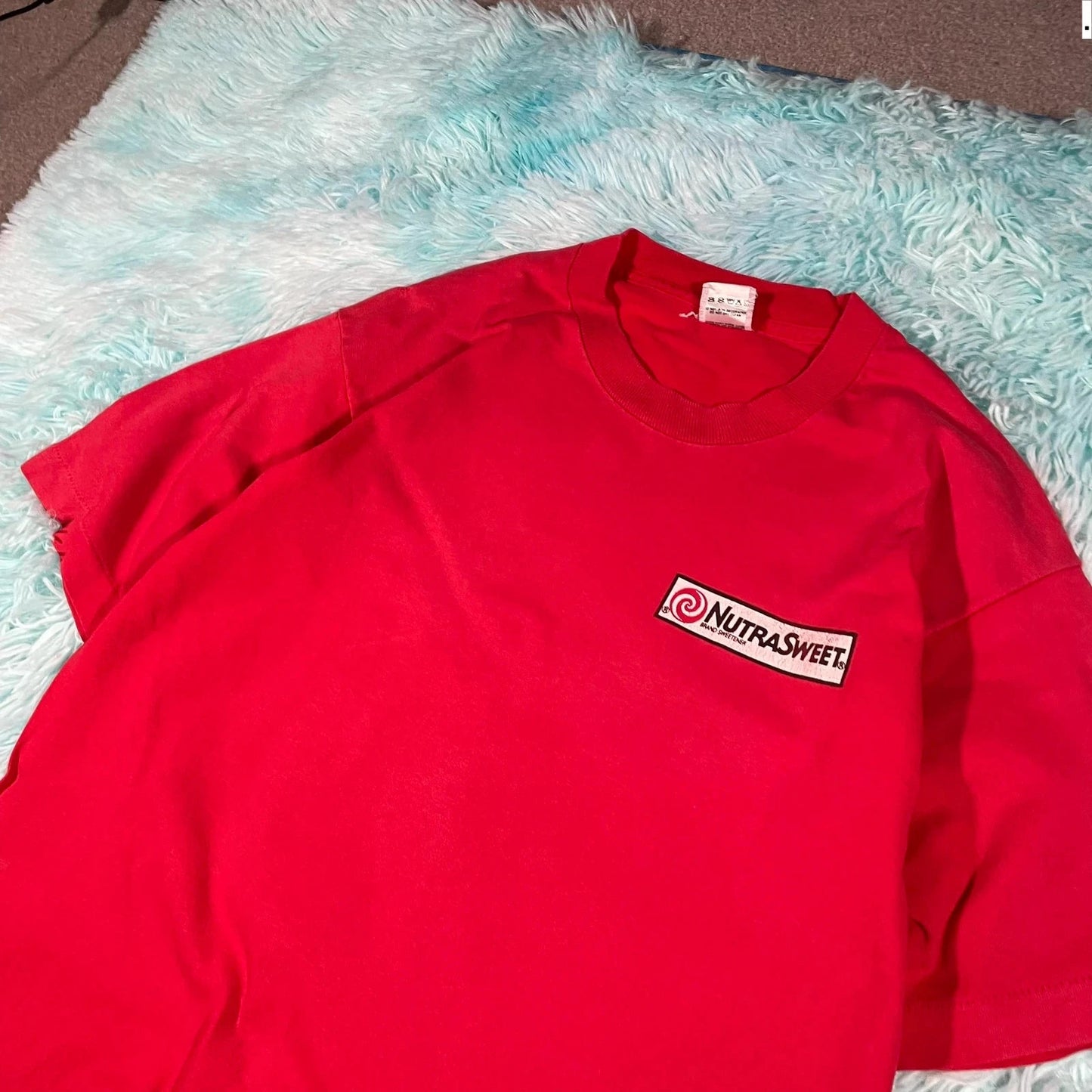 Vintage 90s Red Nutrasweet Company T Shirt - Large