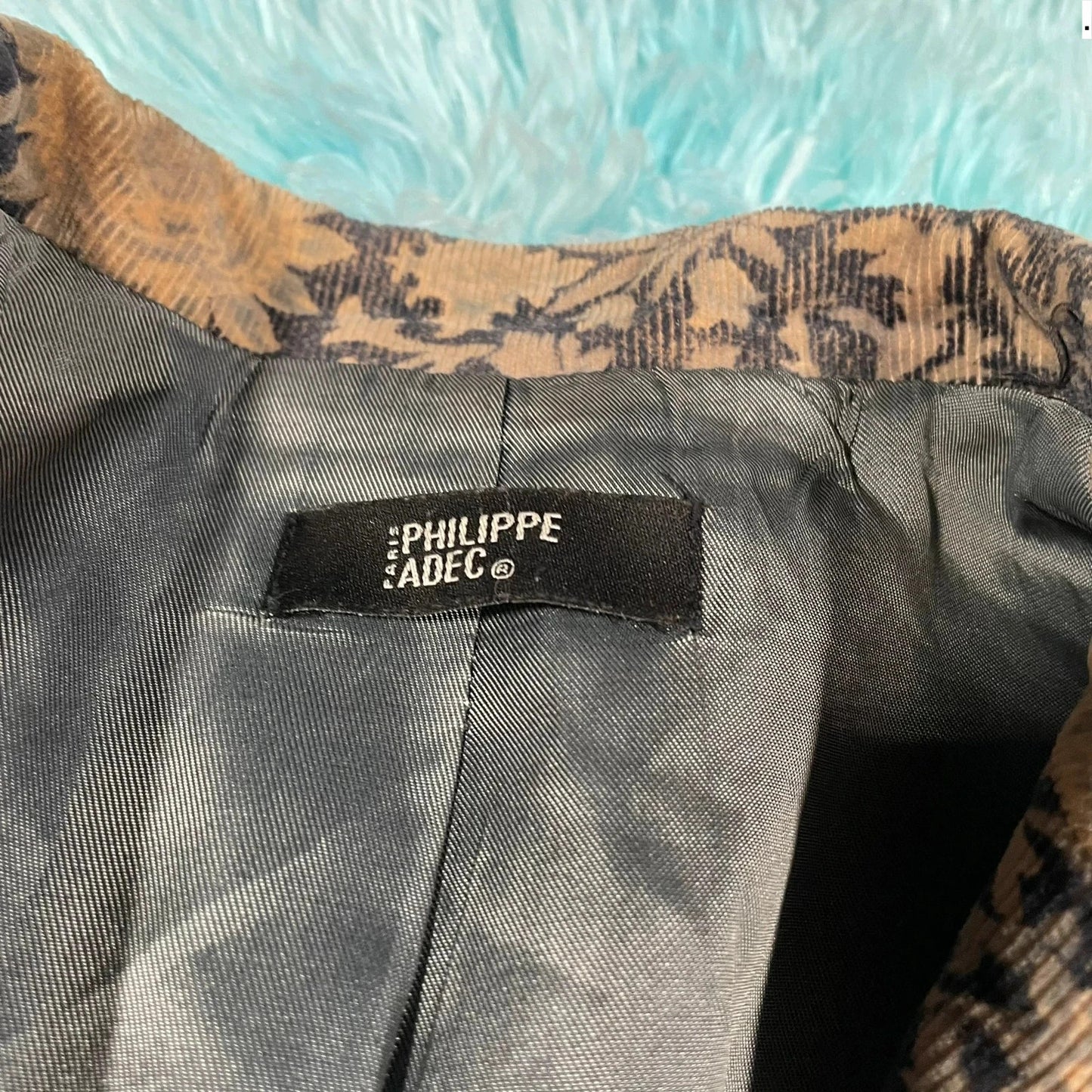 Vintage Floral Corduroy Philippe Adec Blazer - UK14