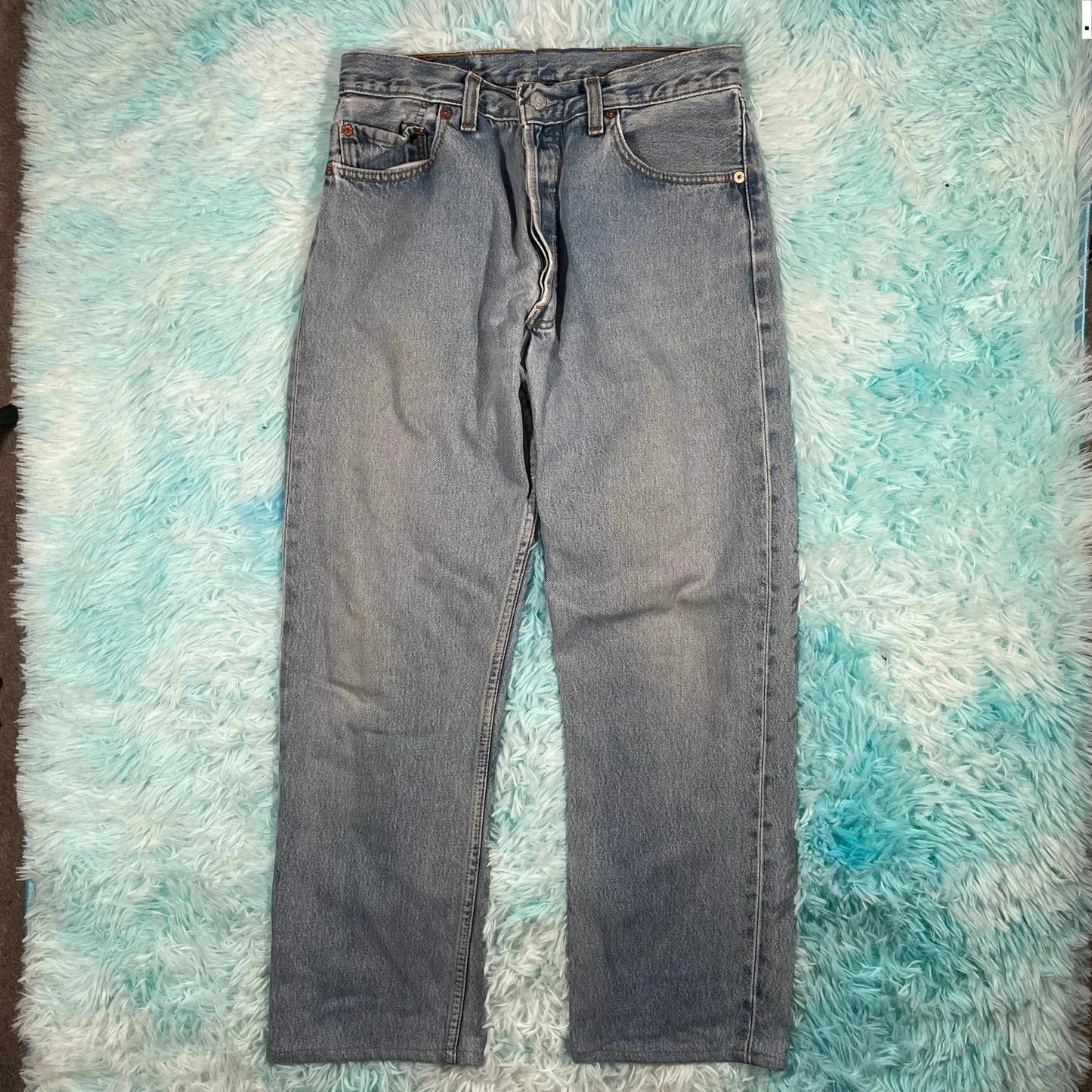 Vintage 90s Blue Levi’s 501 Jeans Straight Leg - 34W 34L