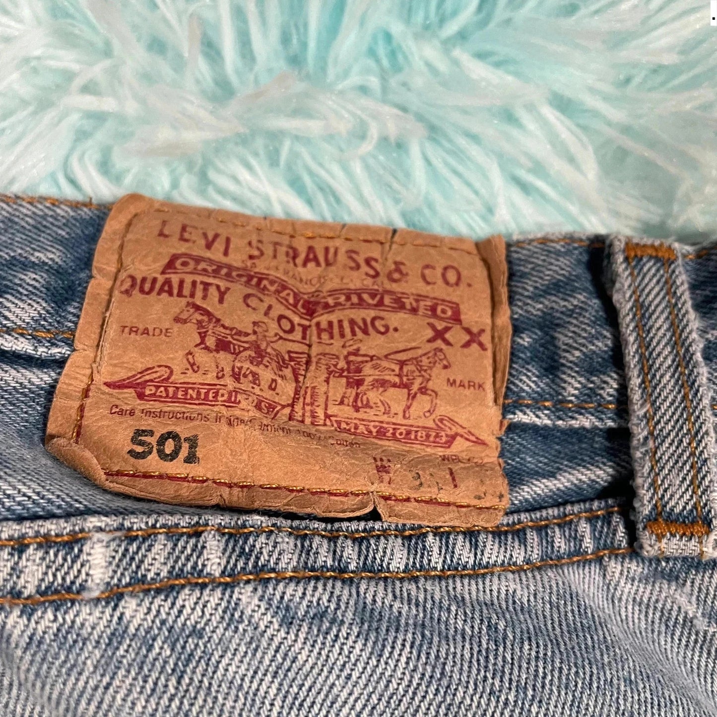 Vintage 90s Blue Levi’s 501 Jeans Straight Leg - 34W 34L