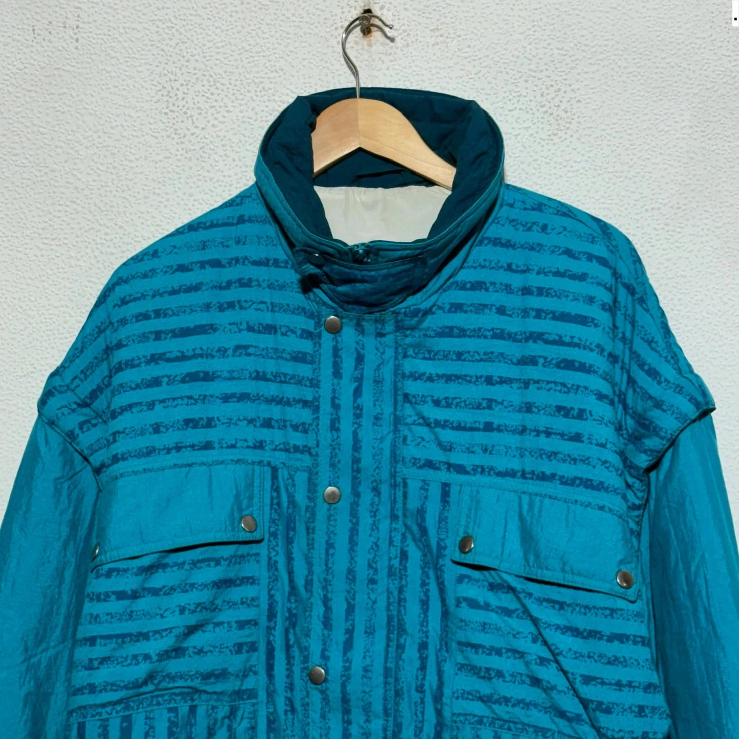Vintage 90s Blue Funky Ski Puffer Jacket - Large