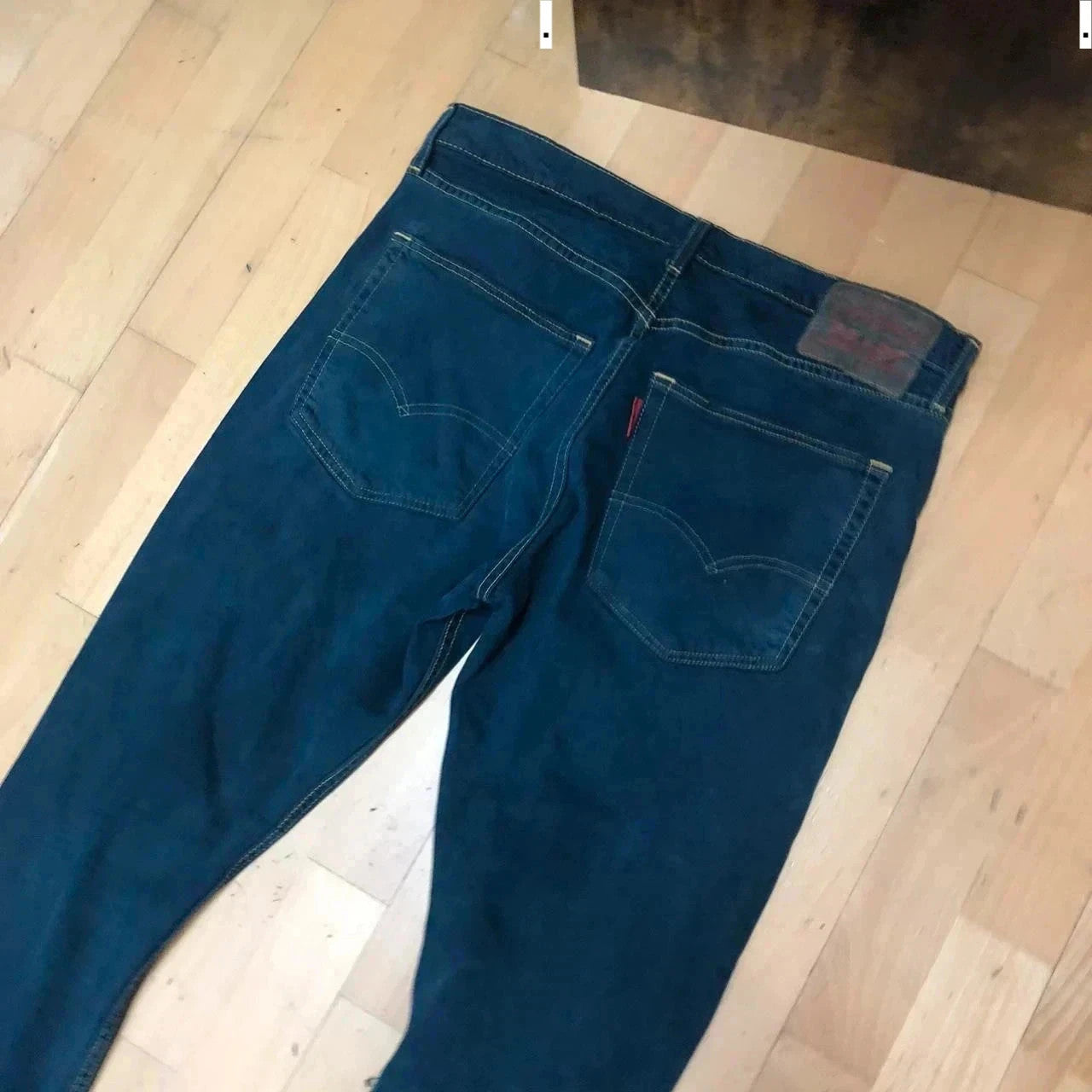 Vintage Dark Navy Levi’s Jeans Slim Fit Skinny Distressed - 36W