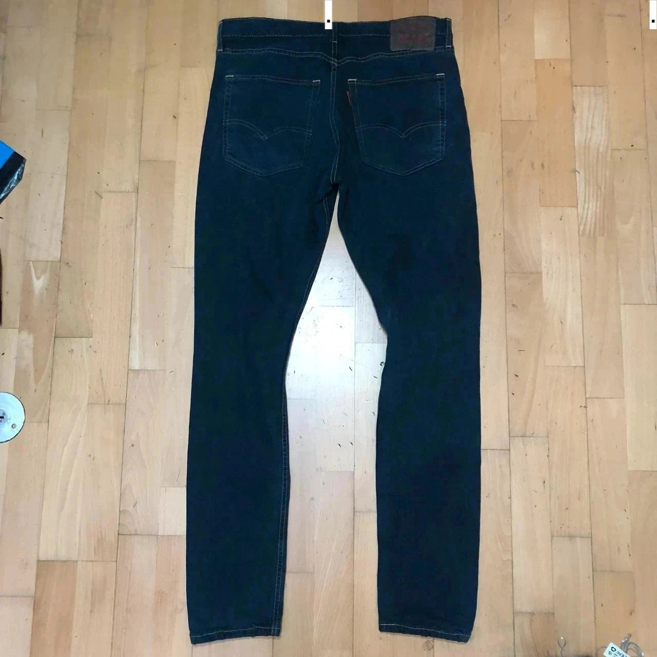 Vintage Dark Navy Levi’s Jeans Slim Fit Skinny Distressed - 36W