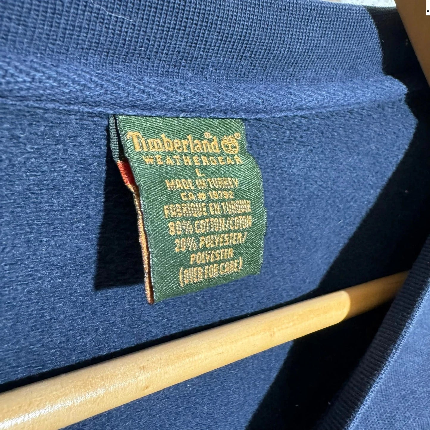 Vintage 90s Navy Timberland Sweatshirt Logo - Large
